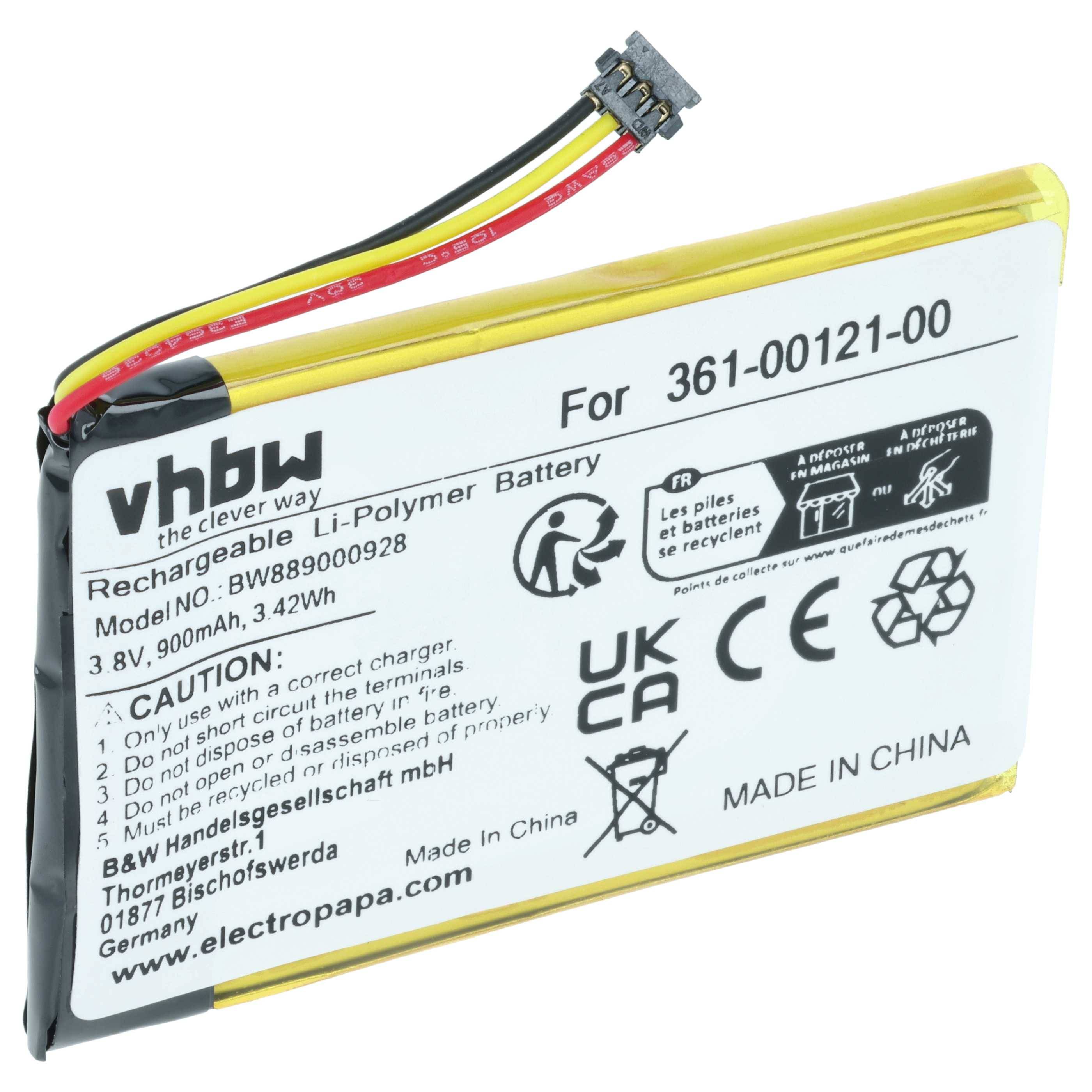 vhbw Akku kompatibel mit Garmin Edge 530, 830 GPS Tracker, Navigationsgeräte (900 mAh, 3,8 V, Li-Polymer)