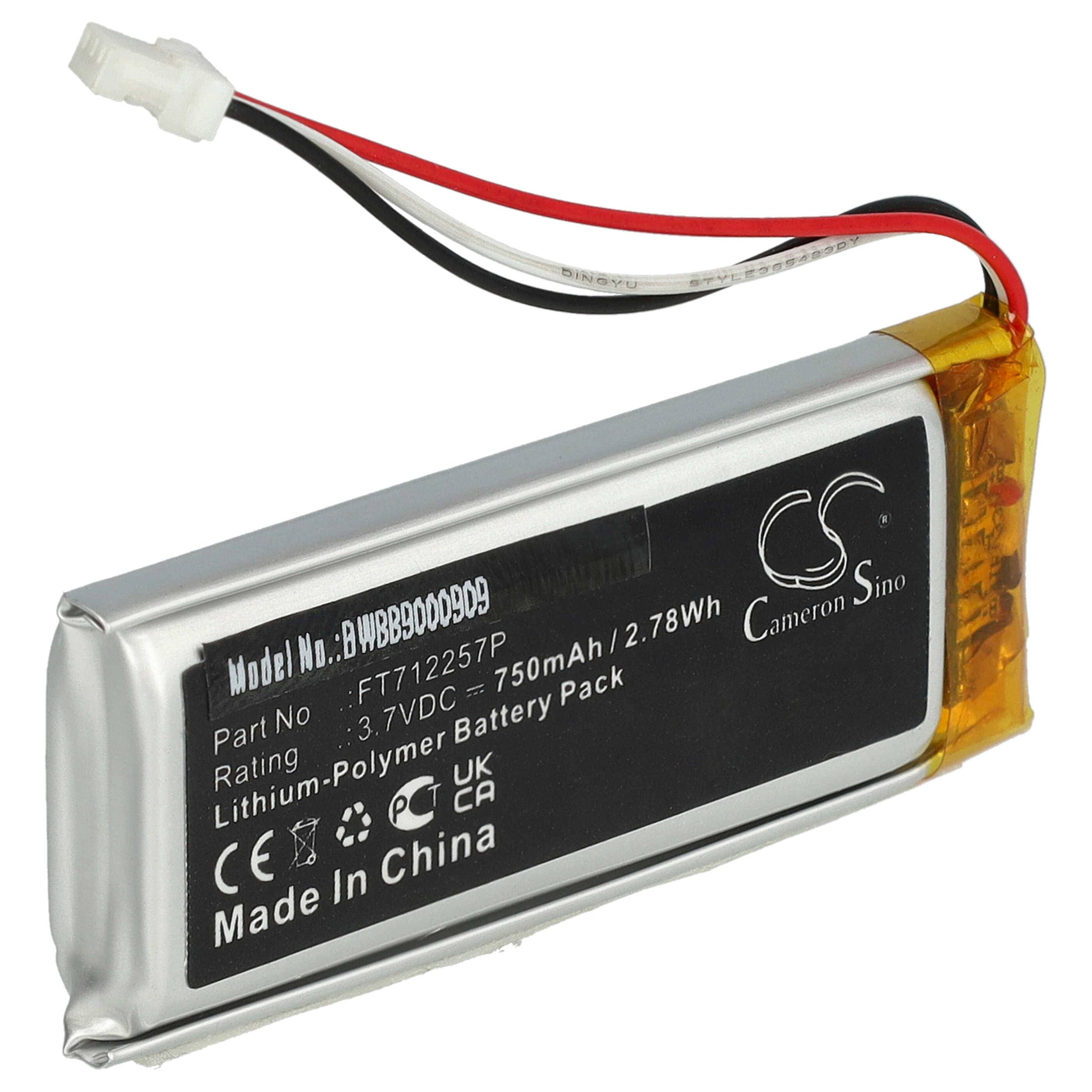 vhbw Akku Ersatz für SteelSeries FT712257P für Controller (750 mAh, 3,7 V, Li-Polymer)