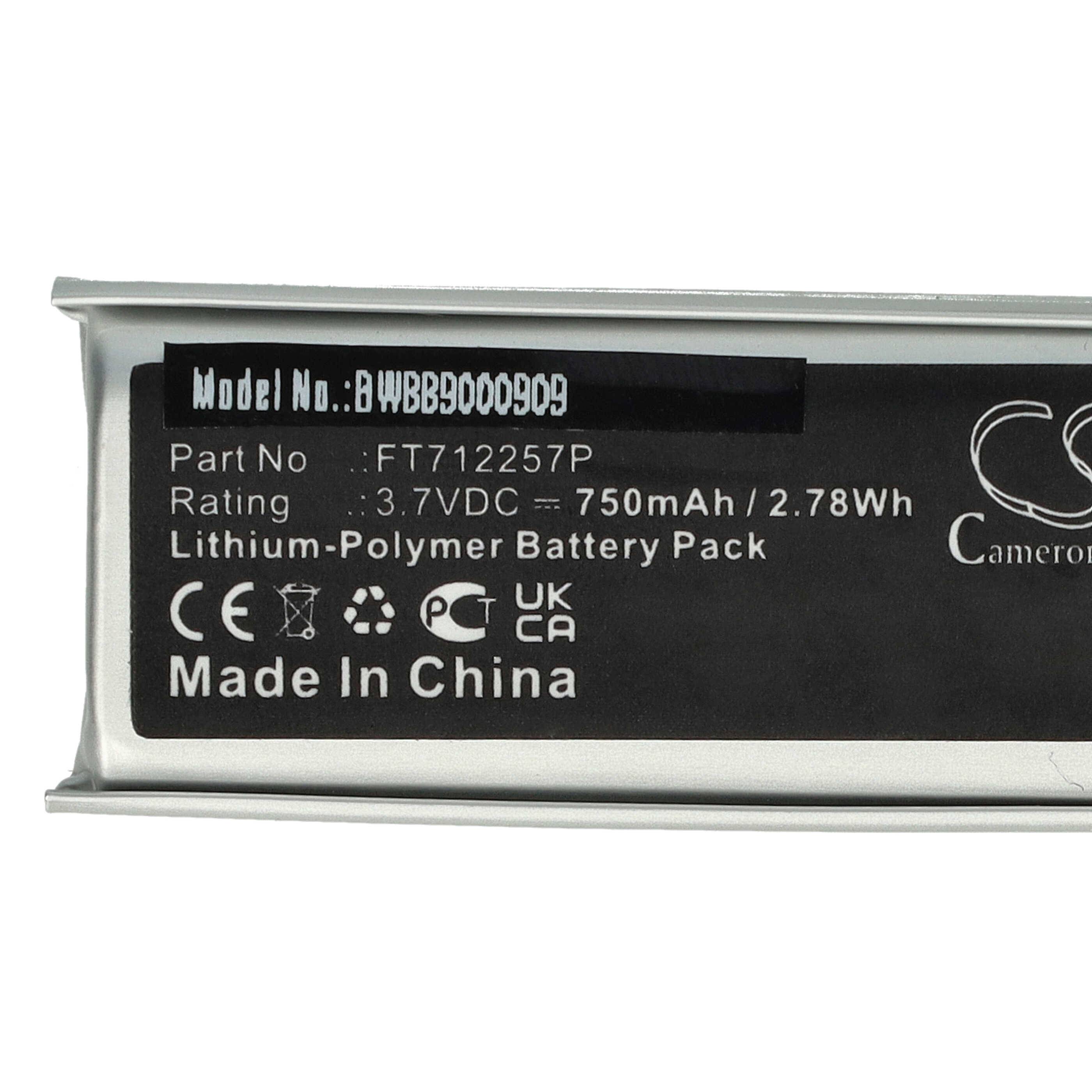 vhbw Akku Ersatz für SteelSeries FT712257P für Controller (750 mAh, 3,7 V, Li-Polymer)