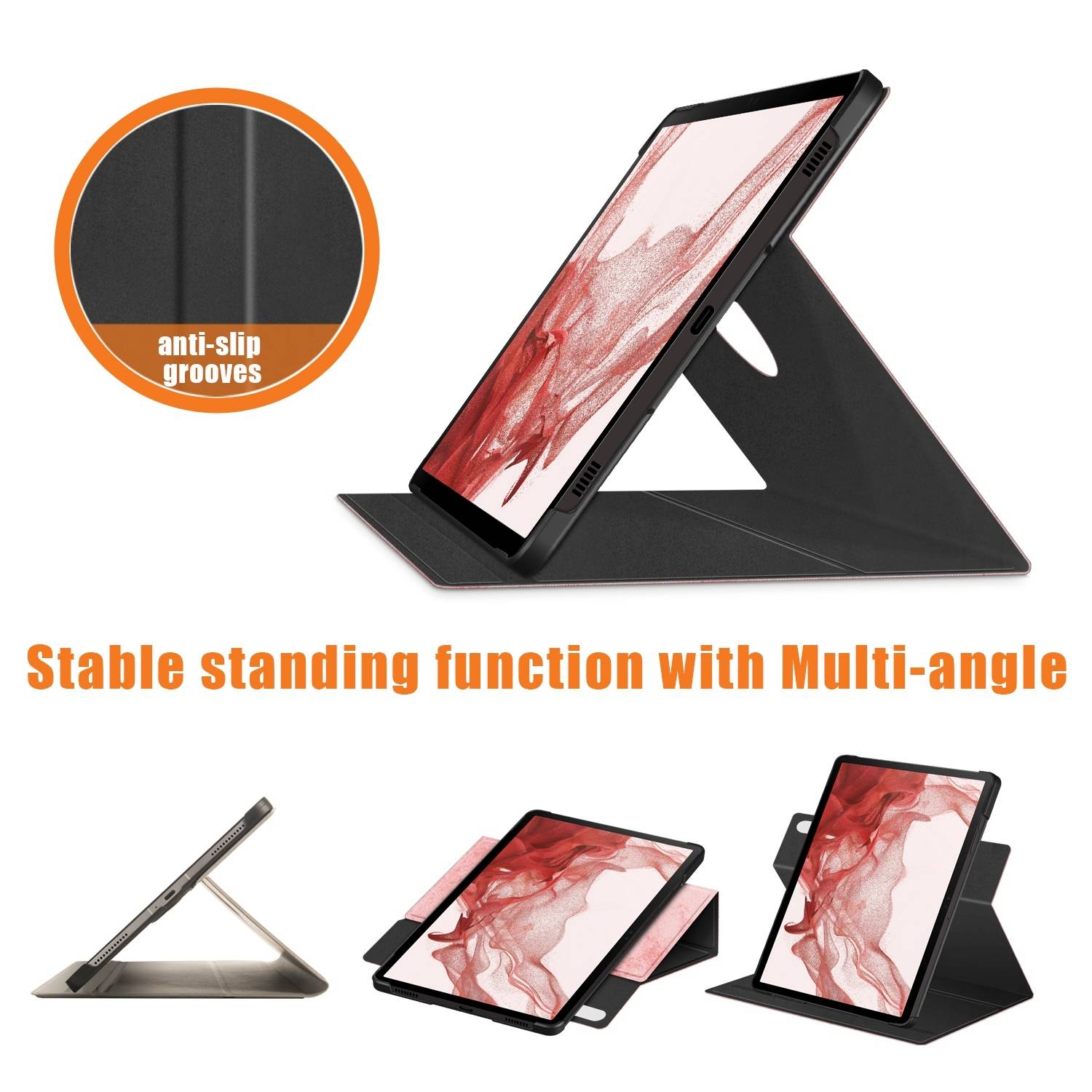 Für Samsung Galaxy Tab S10 FE / S9 u. FE 360 Grad Kunstleder Hülle Tablet Tasche