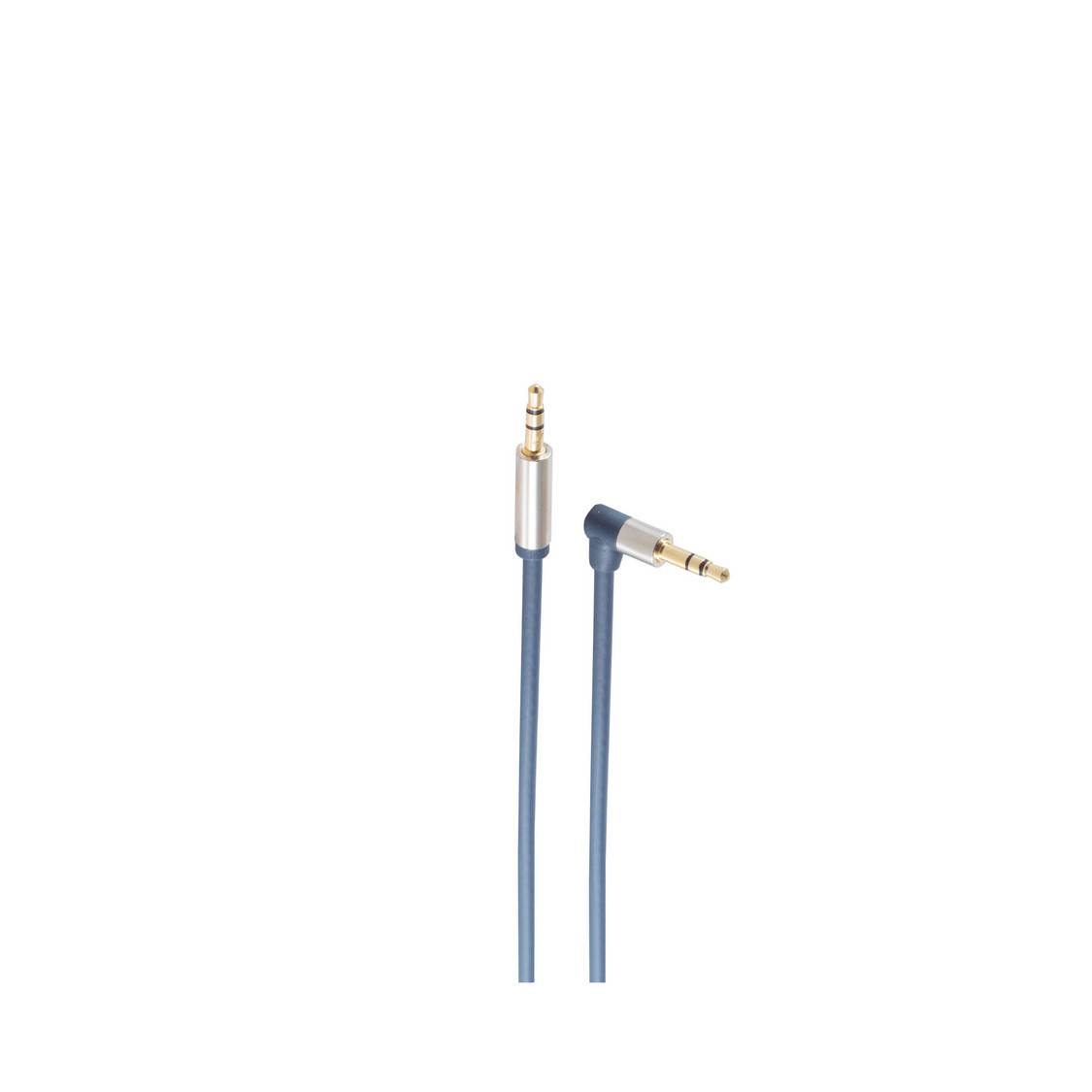 shiverpeaks® 3,5mm Klinken-Kabel, WINKEL-GERADE, vergoldete Kontakte, extra dünn, SLIM LINE - 0,75m