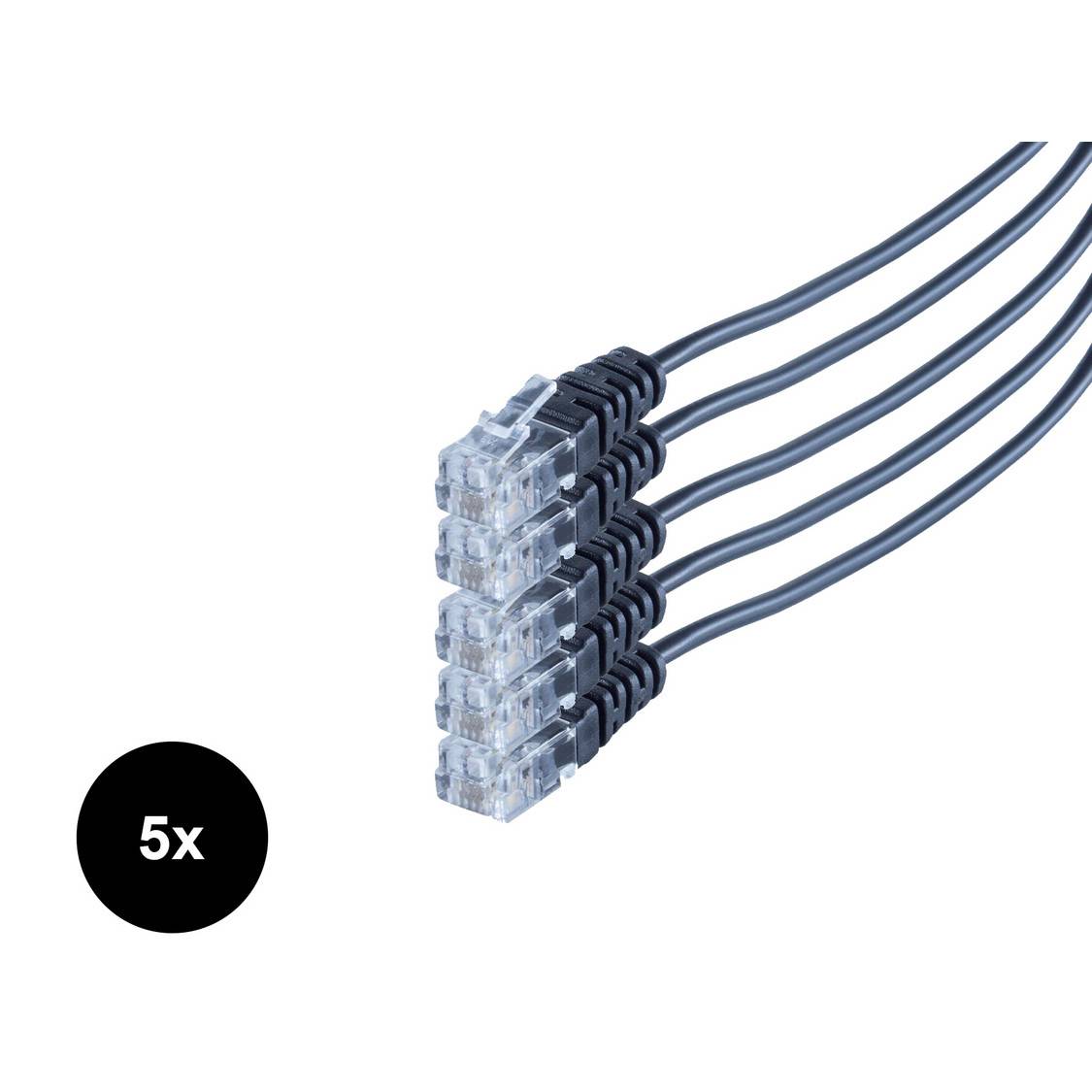 Telefon/-Westernkabel, Rund RJ11 Kupfer VE 5, 2m