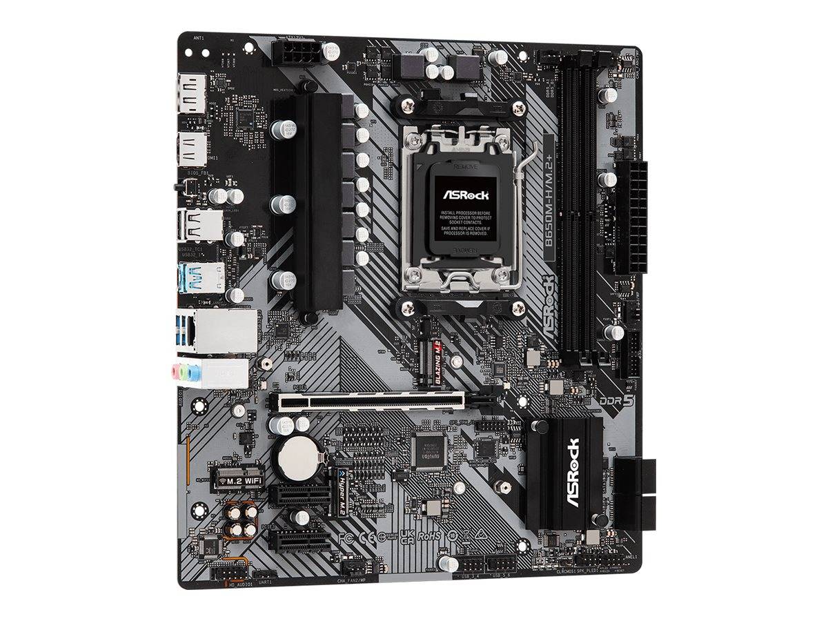 ASRock B650M-H/M.2+ - Motherboard - micro ATX - Socket AM5 - AMD B650 Chipsatz - USB-C 3.2 Gen 1, USB 3.2 Gen 1 - Gigabi