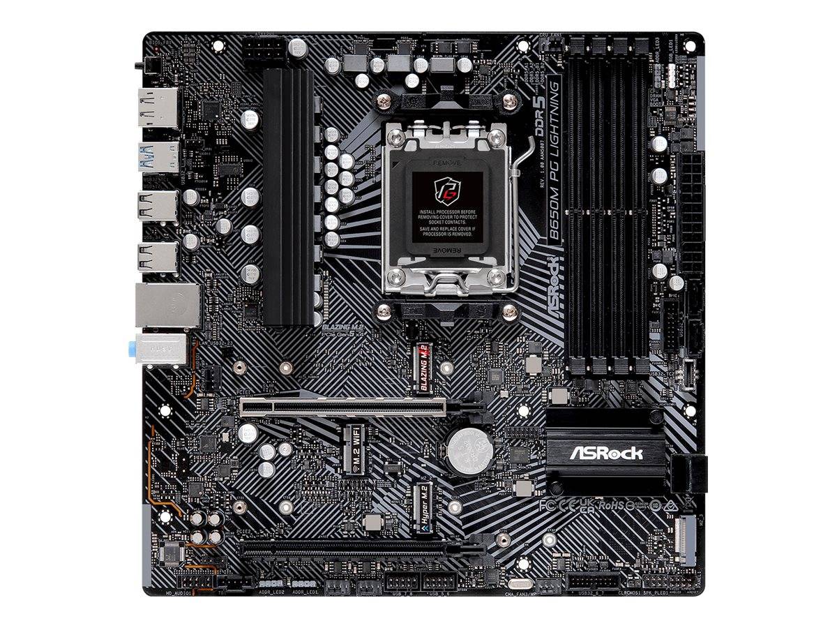 ASRock B650M PG Lightning - Motherboard - micro ATX - Socket AM5 - AMD B650 Chipsatz - USB-C 3.2 Gen2, USB 3.2 Gen 2, US