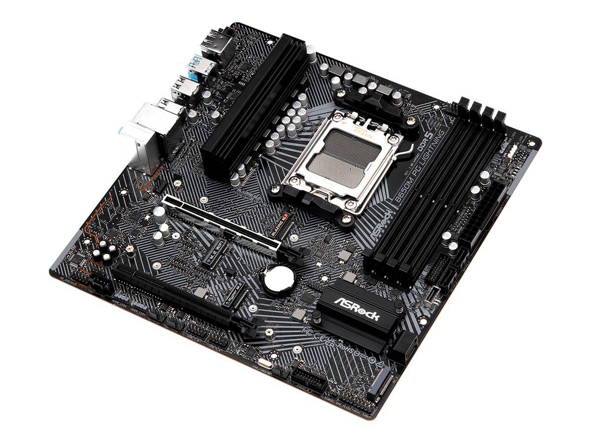 ASRock B650M PG Lightning - Motherboard - micro ATX - Socket AM5 - AMD B650 Chipsatz - USB-C 3.2 Gen2, USB 3.2 Gen 2, US