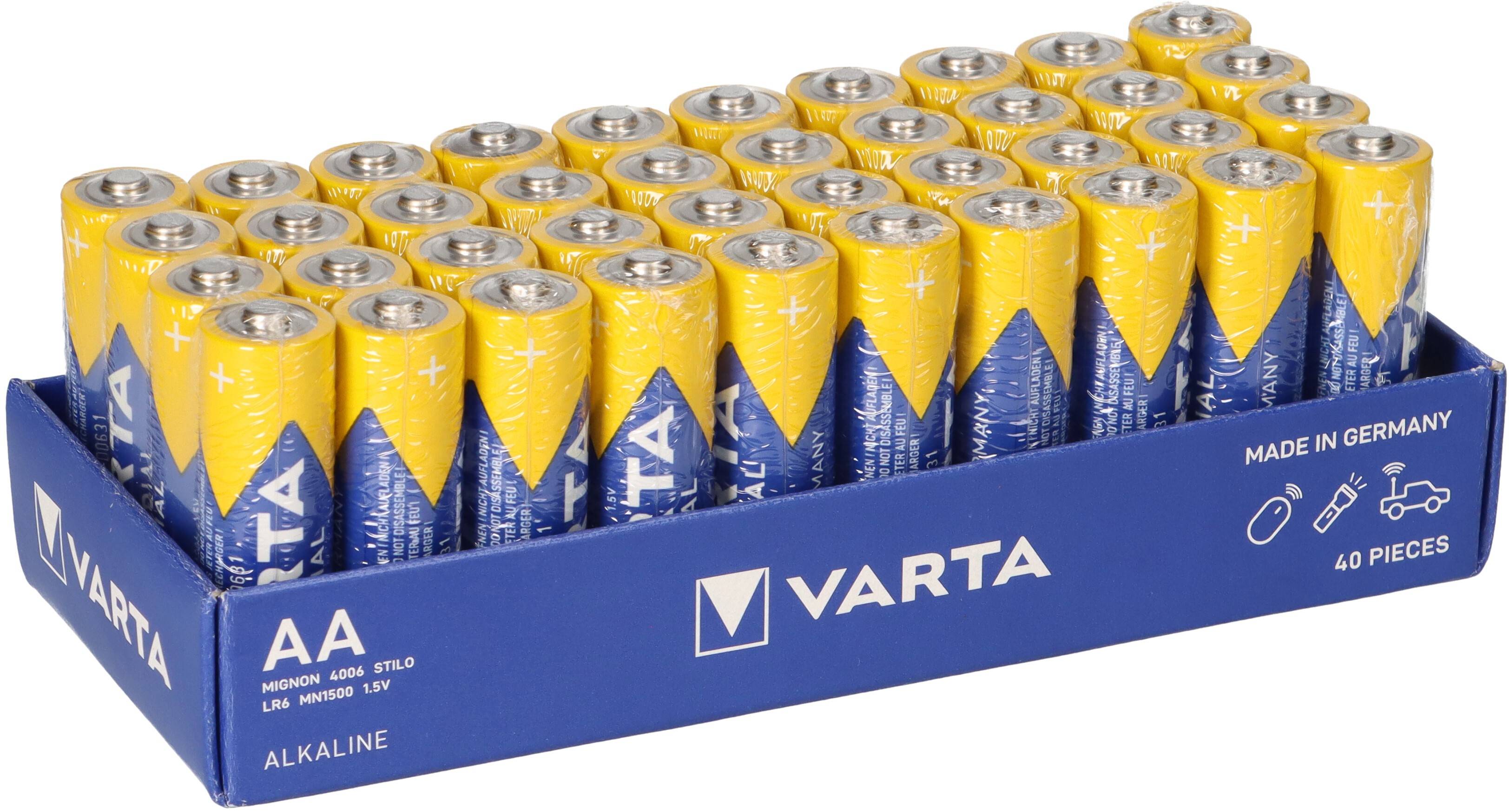 40x VARTA Industrial Pro AA LR6 1,5V Alkaline – Mignon 4006 Vorrat