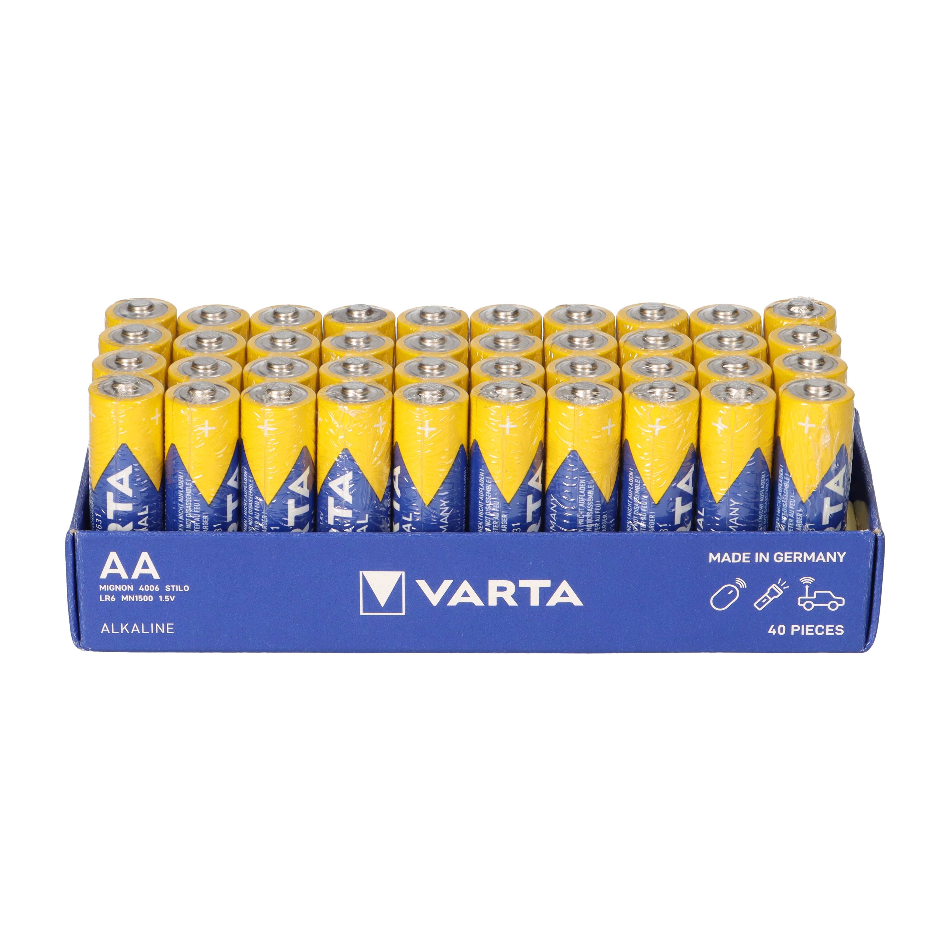 40x VARTA Industrial Pro AA LR6 1,5V Alkaline – Mignon 4006 Vorrat