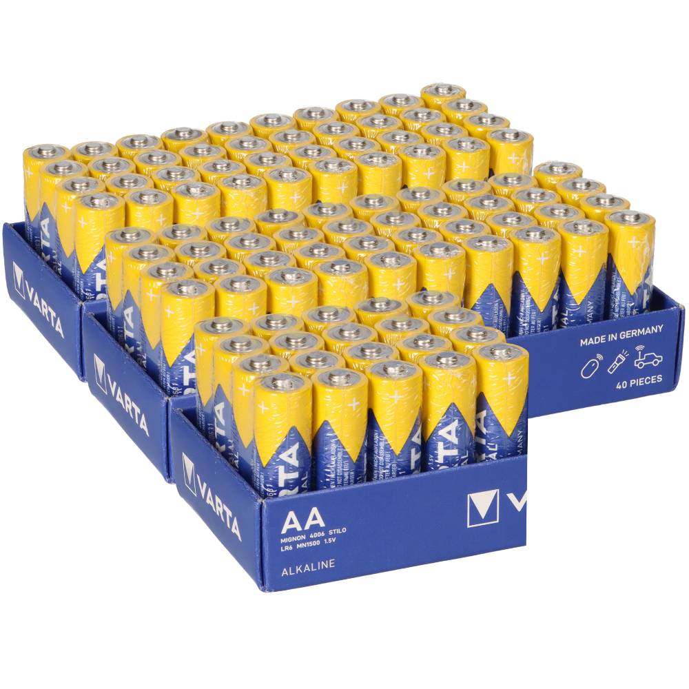 100x VARTA Industrial Pro AA LR6 4006 1,5V Alkaline – Gewerbepack
