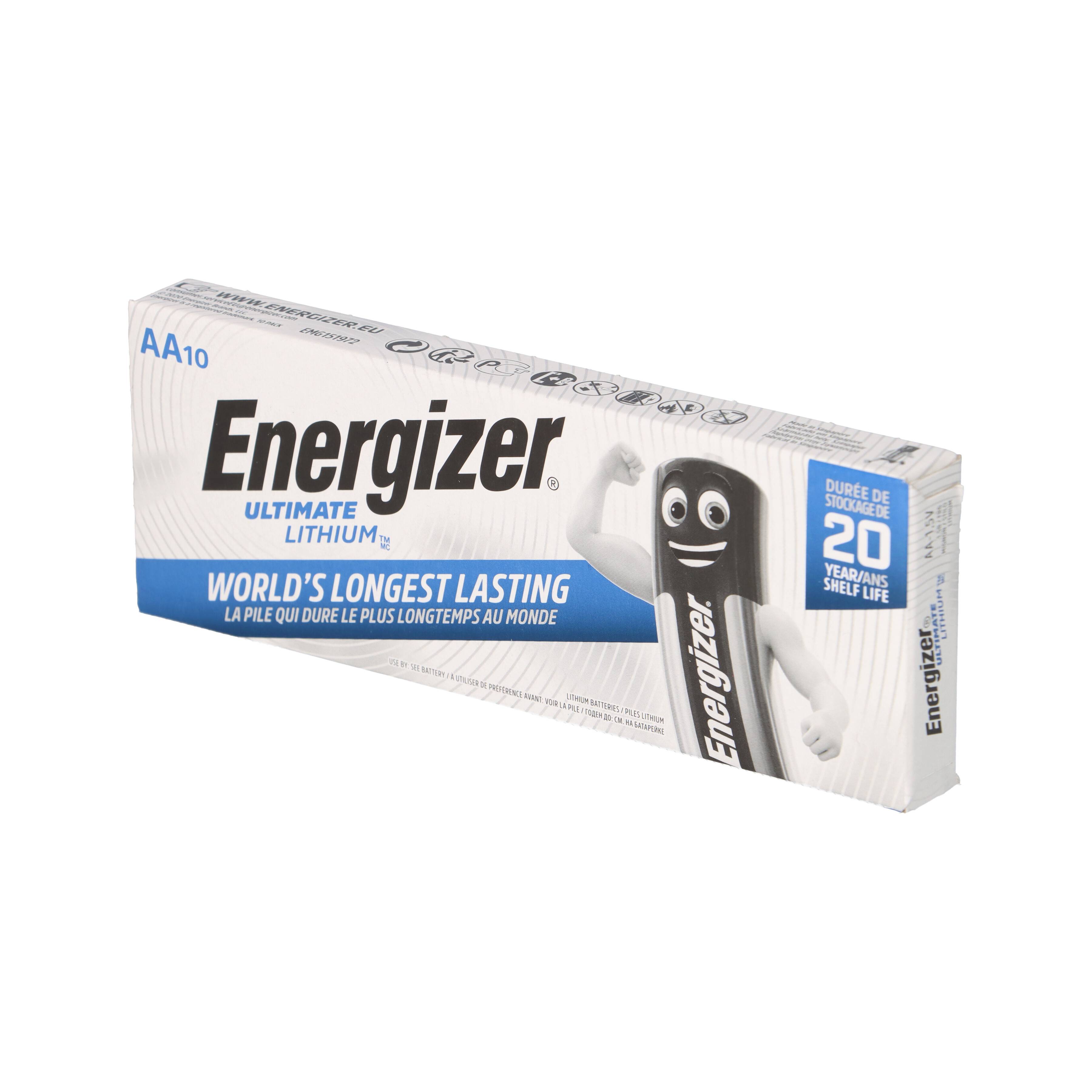 10x Energizer Ultimate Lithium AA Mignon L91 FR6 1,5V - 10 Batterien