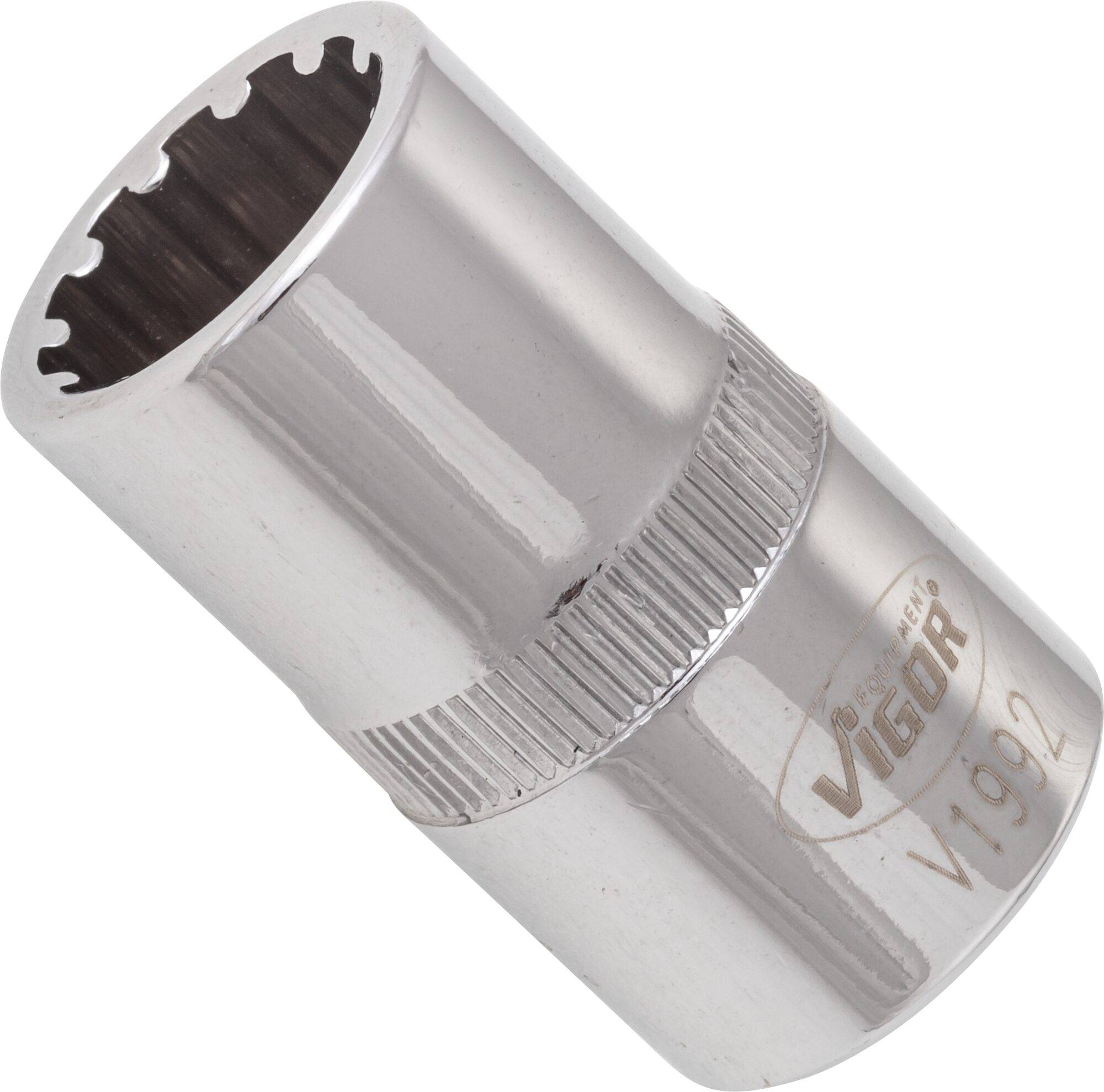 VIGOR Multiprofil Steckschlüsseleinsatz ∙ V1992 ∙ Vierkant hohl 12,5 mm (1/2 Zoll) ∙ Multiprofil ∙ 14 mm