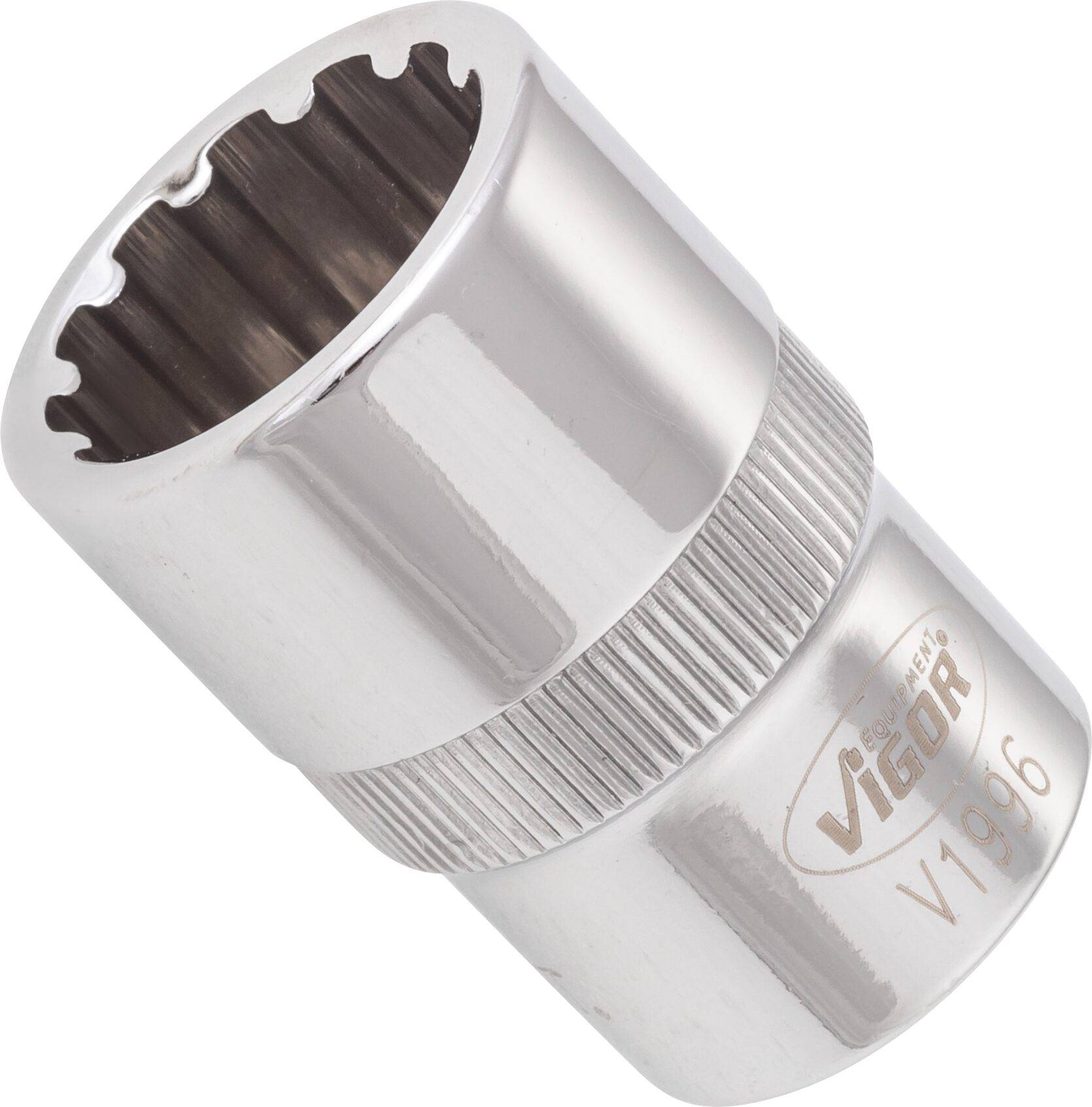 VIGOR Multiprofil Steckschlüsseleinsatz ∙ V1996 ∙ Vierkant hohl 12,5 mm (1/2 Zoll) ∙ Multiprofil ∙ 18 mm