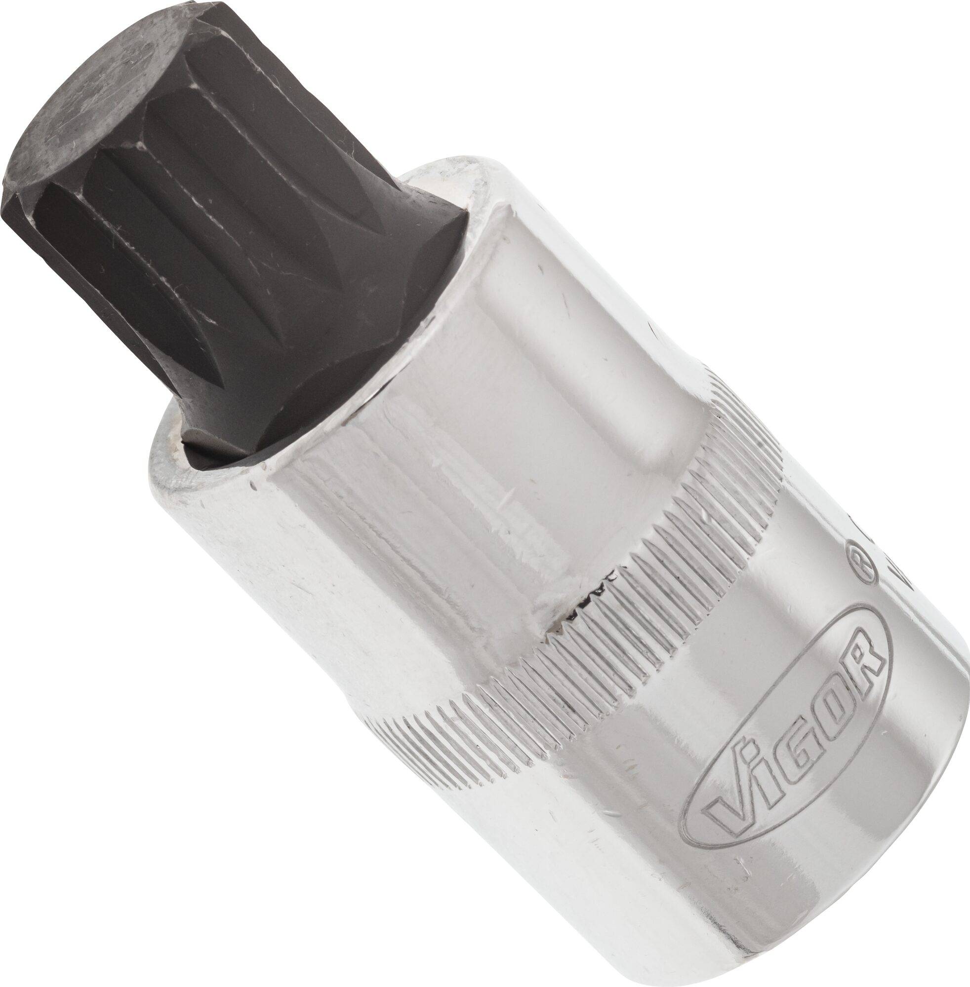 VIGOR Innenvielzahn Schraubendreher-Einsatz (XZN) ∙ V2100 ∙ Vierkant hohl 12,5 mm (1/2 Zoll) ∙ Innen Vielzahn Profil XZN