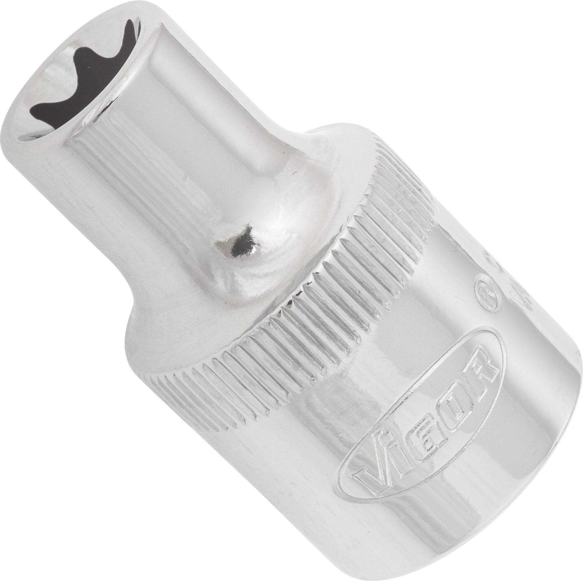 VIGOR TORX® Steckschlüsseleinsatz ∙ V2731 ∙ Vierkant hohl 12,5 mm (1/2 Zoll) ∙ Außen TORX® Profil ∙ E11