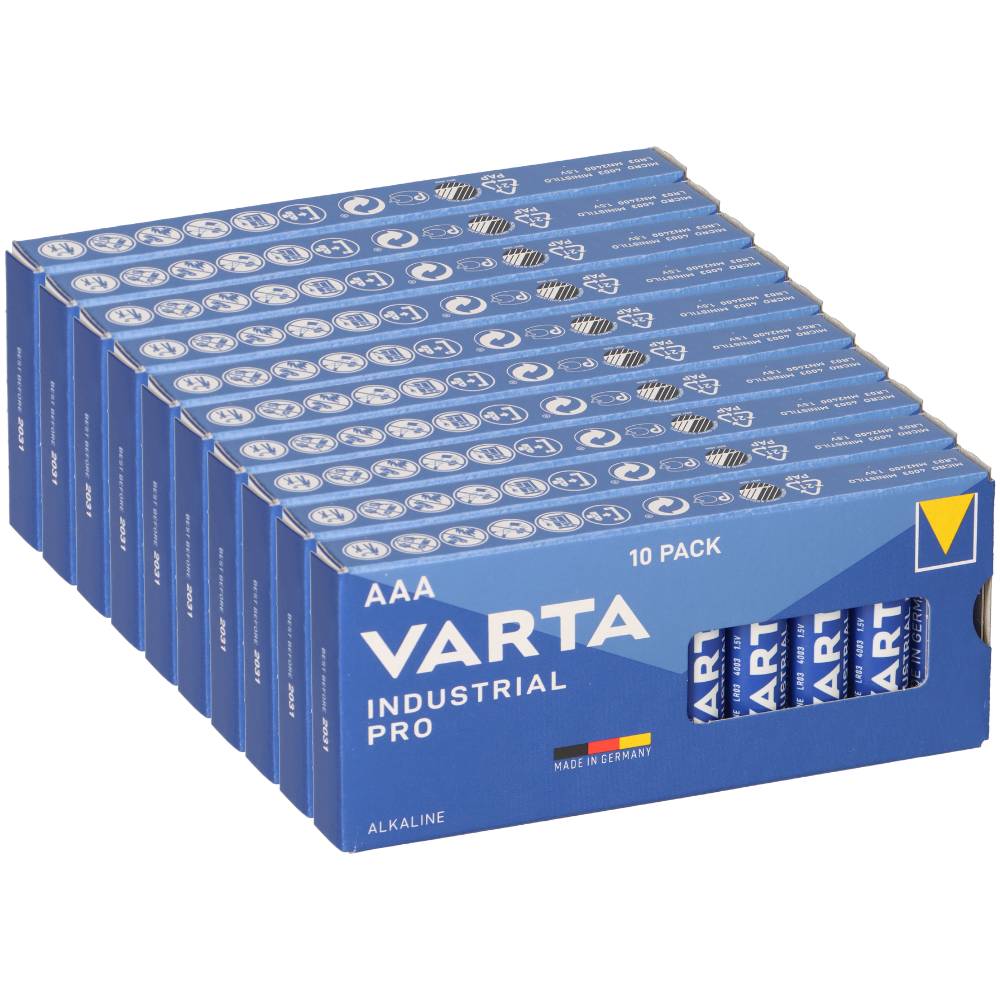 100x VARTA Industrial Micro AAA MN2400 Alkaline 4003 LR03 hochwertige Batterien