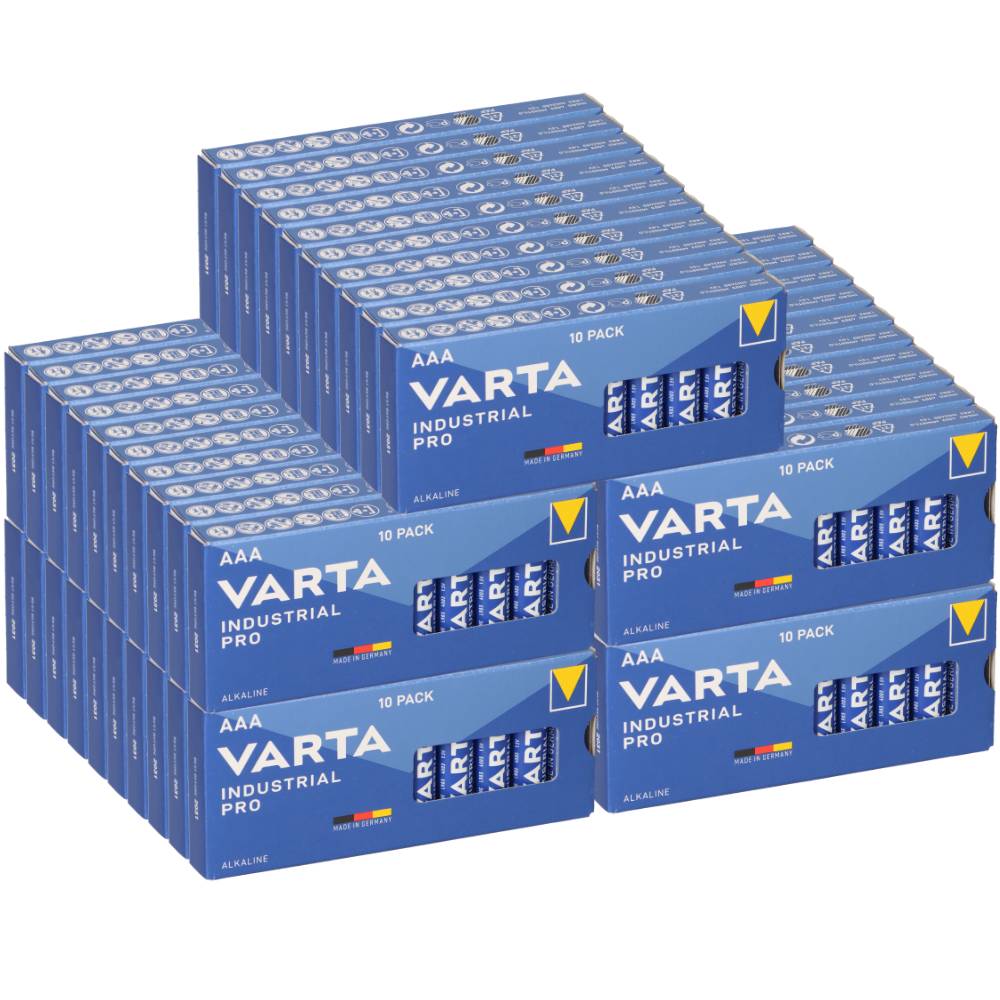 500x VARTA Industrial Pro AAA LR03 1,5V Alkaline – Micro 4003 Großgebinde