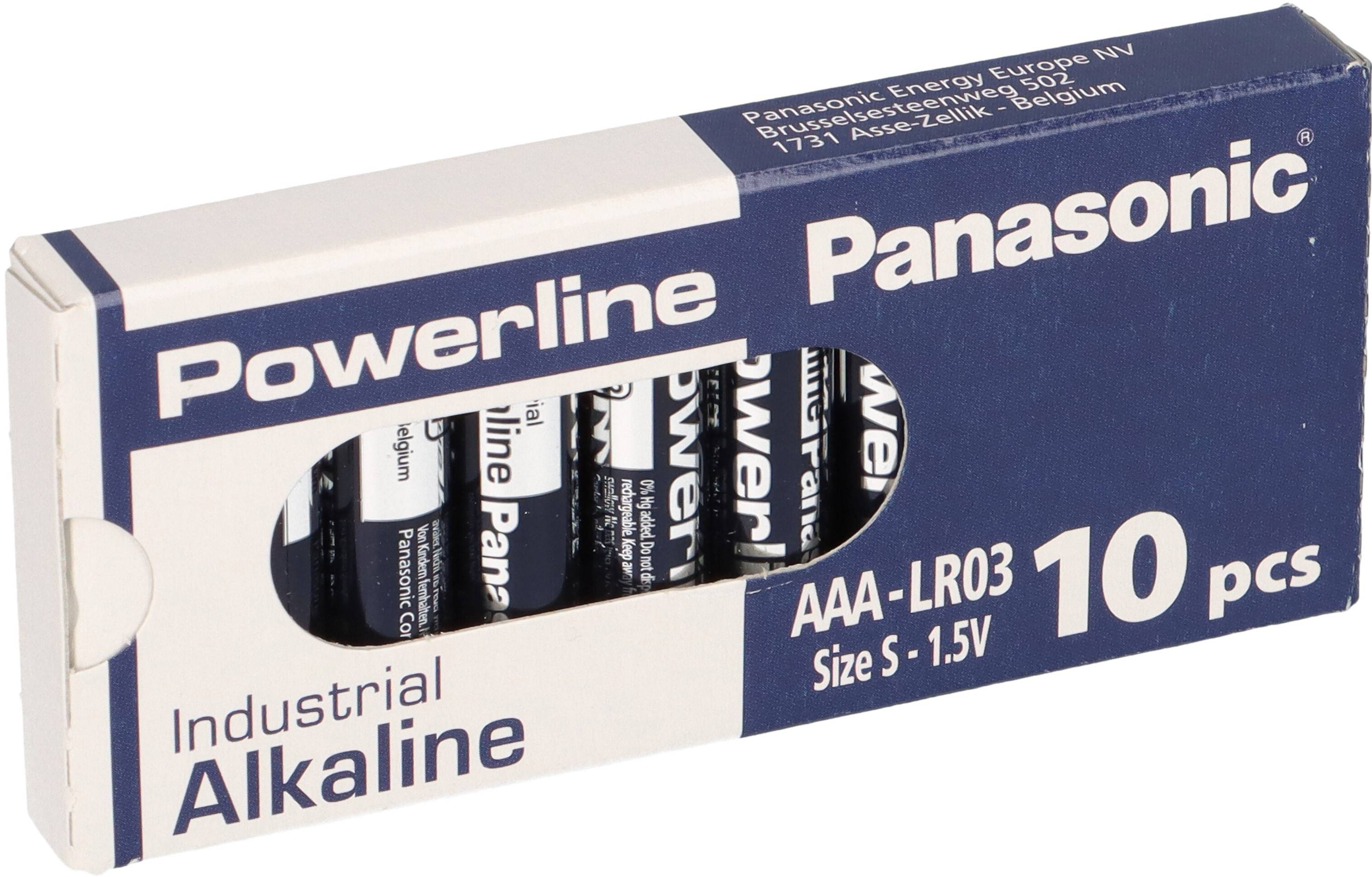 10x MICRO AAA LR03 MN2400 Batterie PANASONIC POWERLINE INDUSTRIAL 1383mAh