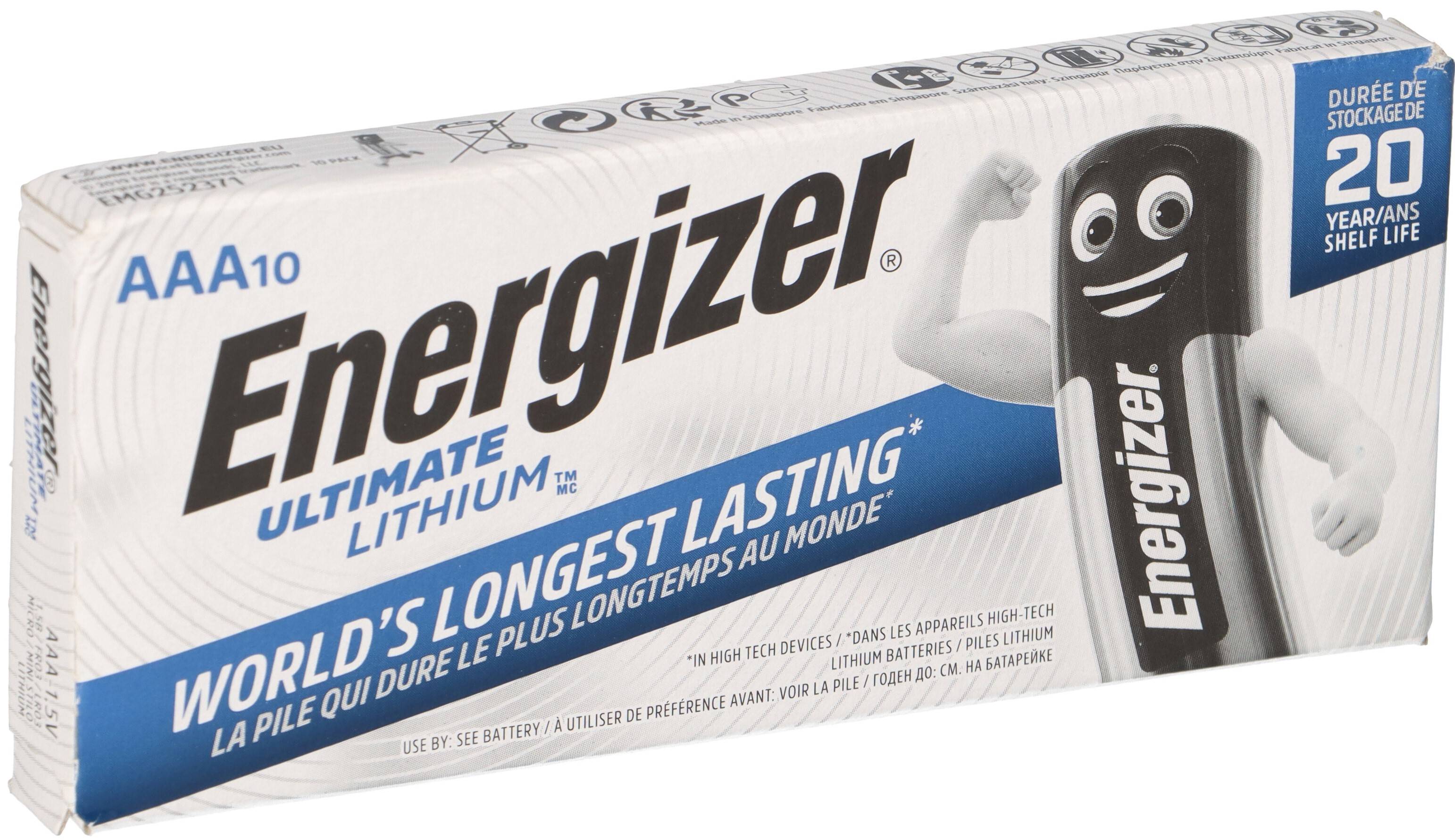 10x Energizer Ultimate Lithium AAA L92 FR03 1,5V – Micro Batterien