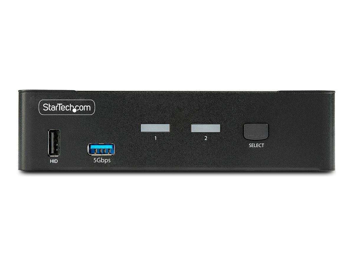 StarTech.com 2-Port DisplayPort KVM Switch, 8K 60Hz / 4K 144Hz, Single Display, DP 1.4, 2x USB 3.0 Ports, 4x USB 2.0 HID
