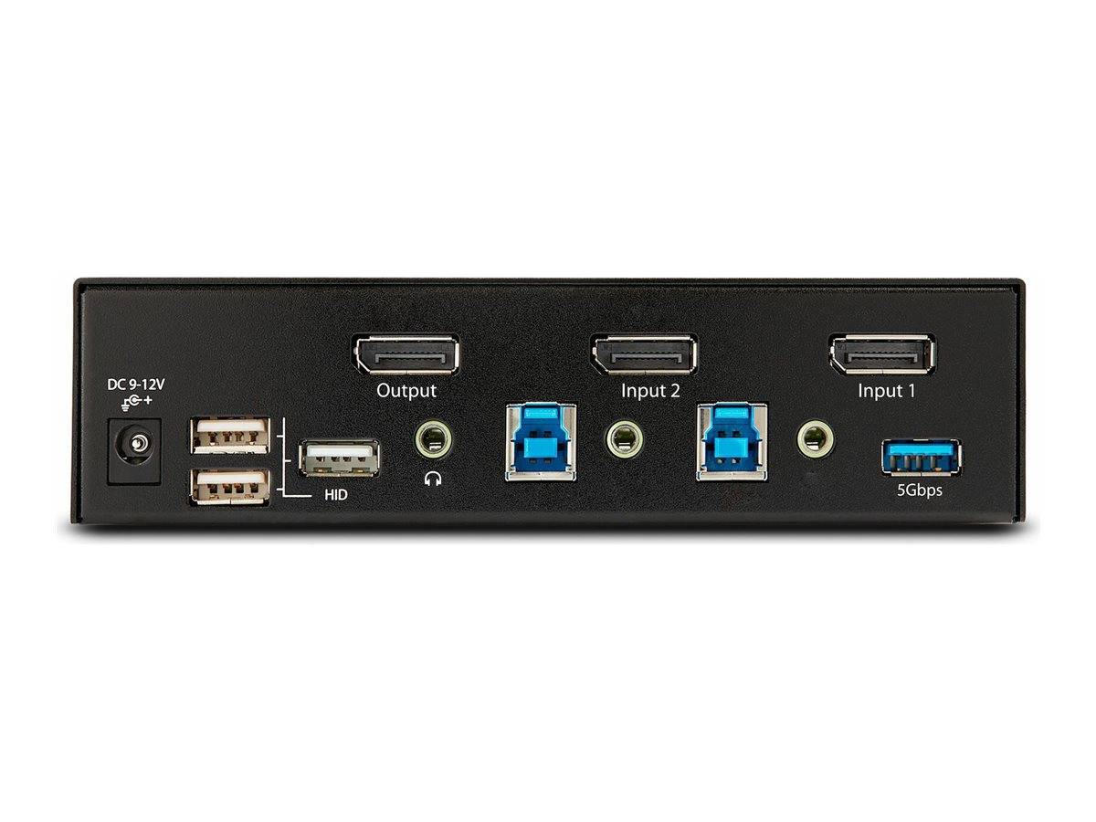 StarTech.com 2-Port DisplayPort KVM Switch, 8K 60Hz / 4K 144Hz, Single Display, DP 1.4, 2x USB 3.0 Ports, 4x USB 2.0 HID