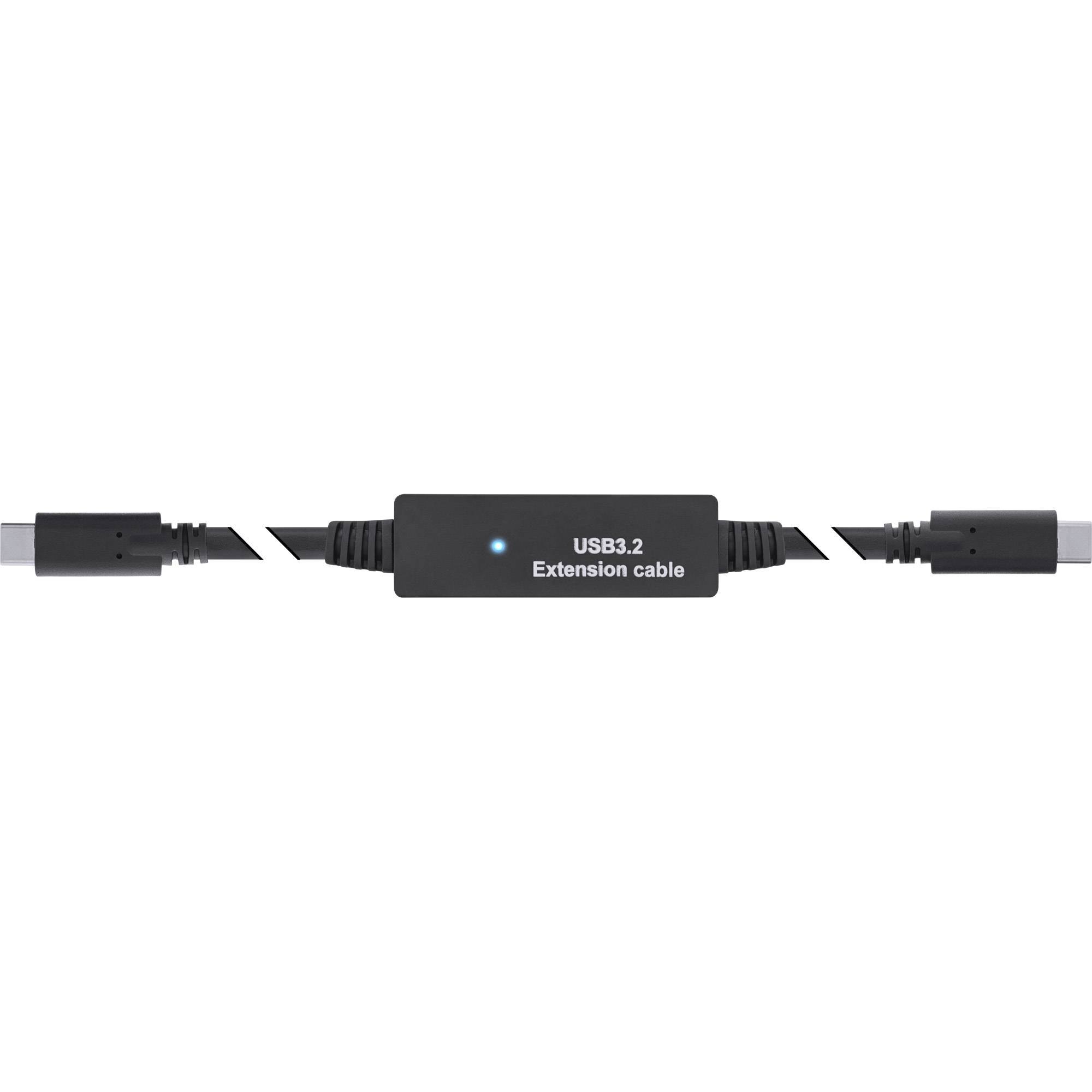 INLINE - USB 3.2 Gen.1 Aktiv-Kabel - USB-C Stecker an USB-C Stecker - schwarz - 5m
