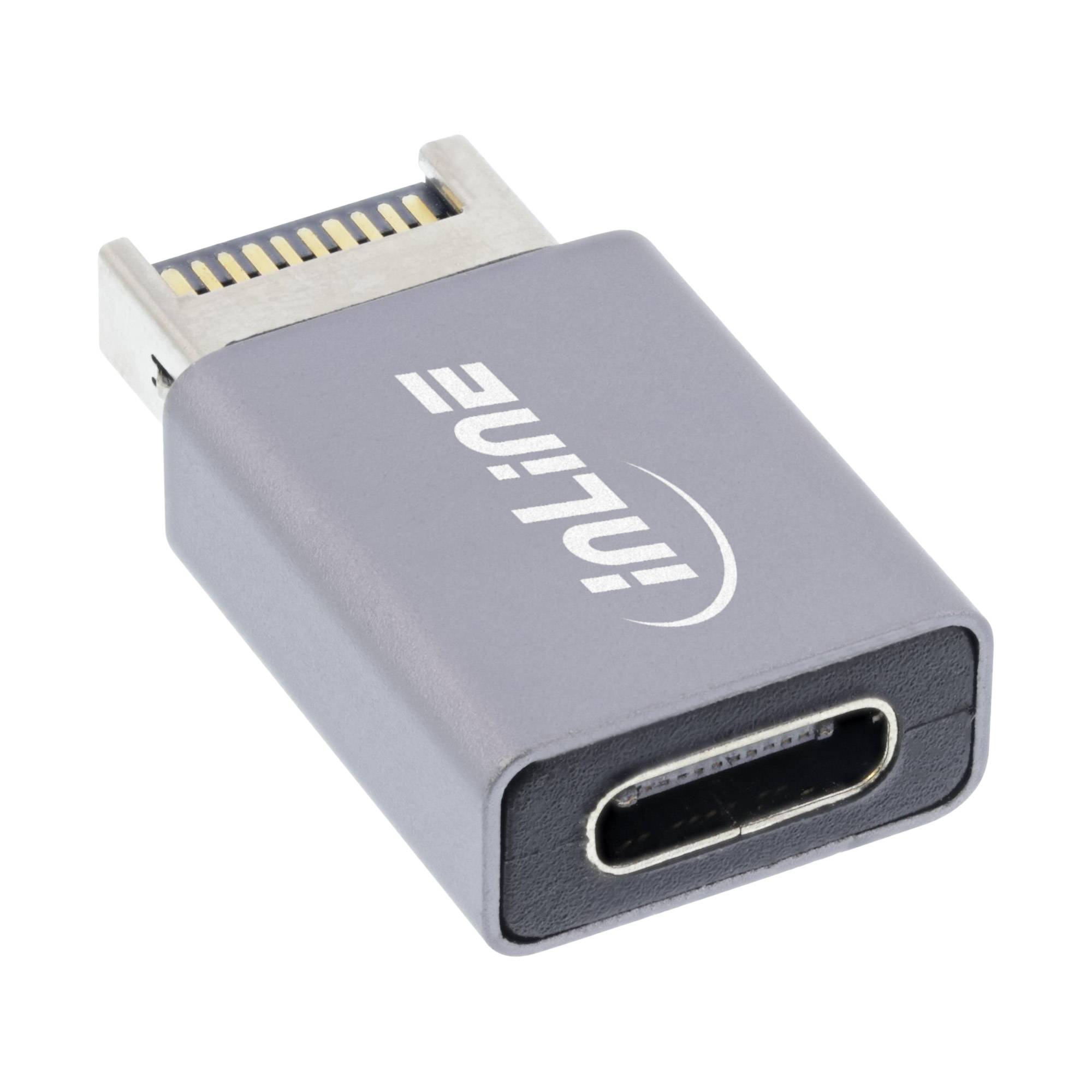 INLINE - USB 3.2 Adapter - intern USB-E Frontpanel Stecker zu USB-C Buchse