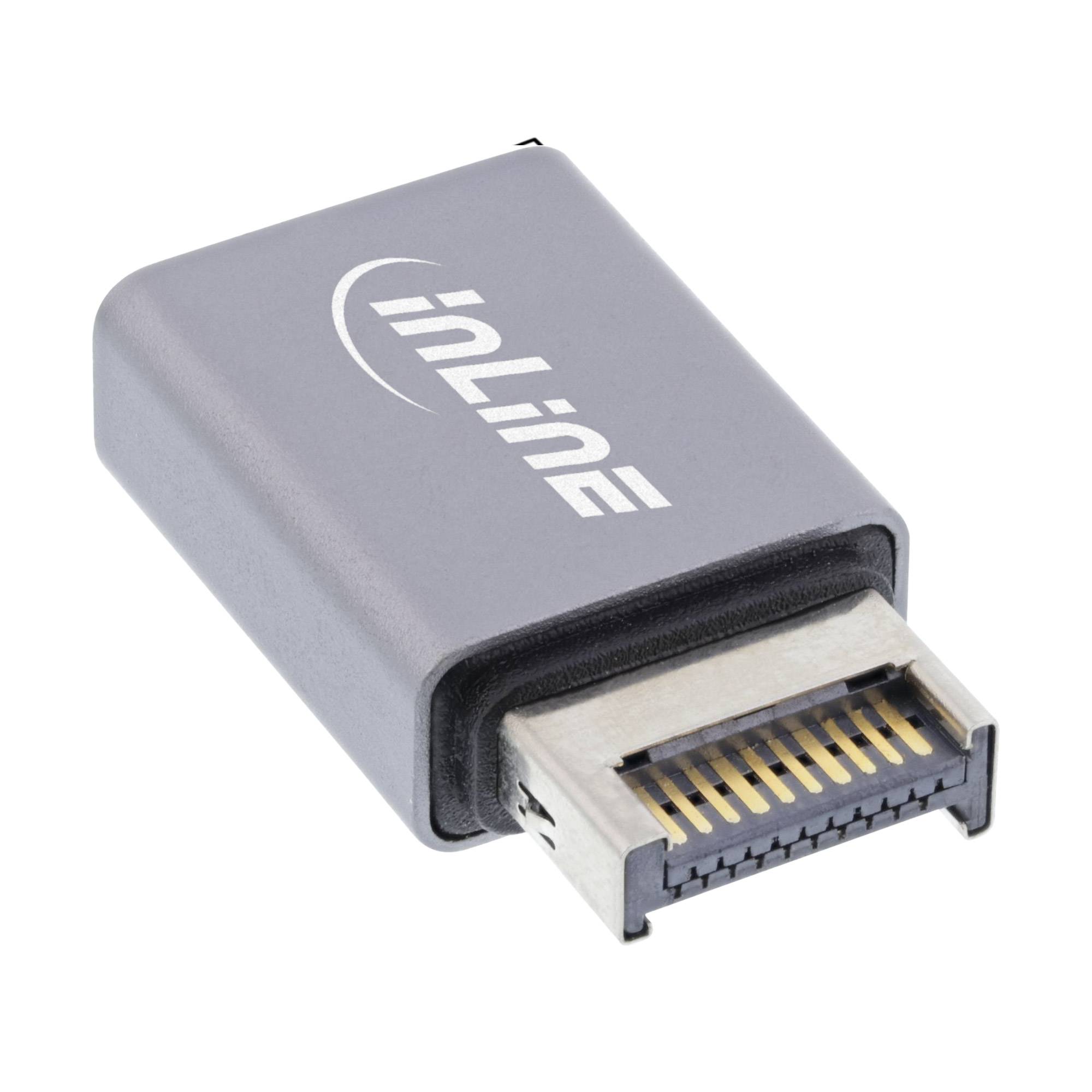 INLINE - USB 3.2 Adapter - intern USB-E Frontpanel Stecker zu USB-C Buchse