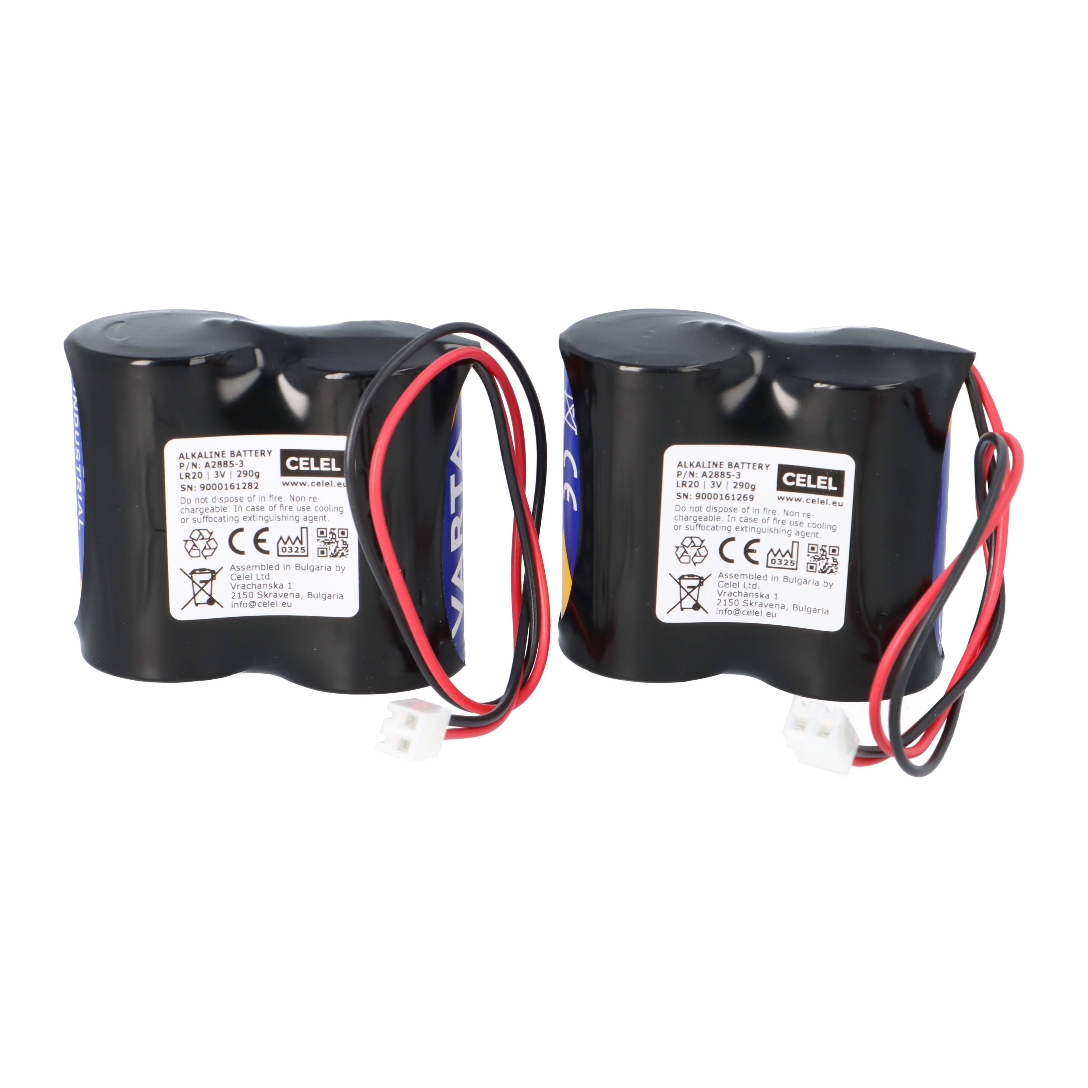 Ersatzbatterie kompatibel ABUS Security-Center für 2WAY-Funksirene 2x2er Set Panasonic Stecker