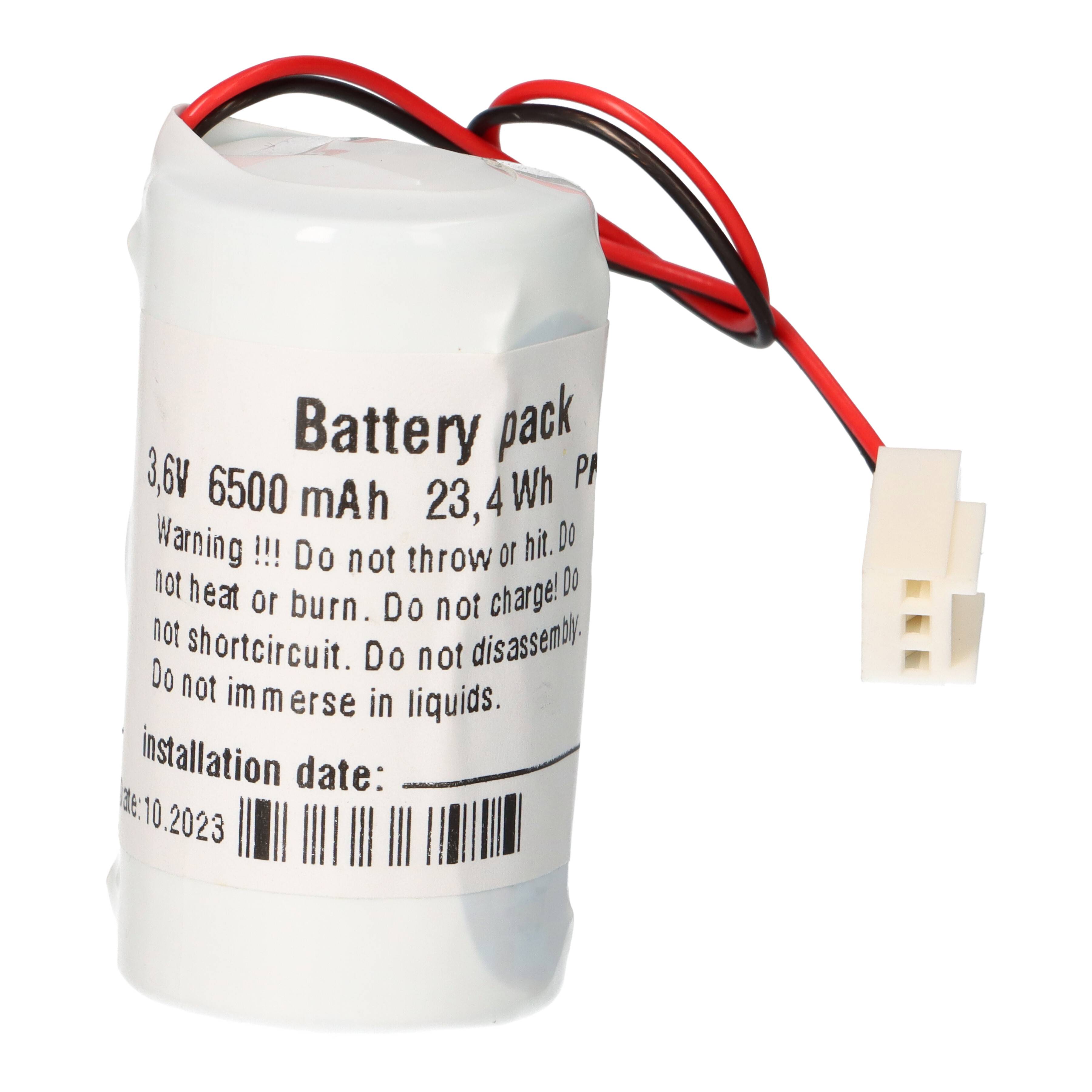 Lithium Batteriepack mit Kabel und Molex Stecker Baby C Zellen 3,6V 6500mAh