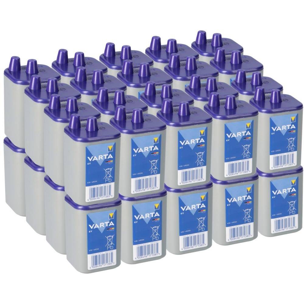 40x Varta 430 4R25X Batterie 6V 7,5Ah – passend für Alarmanlagen, Dauerlicht- & Arbeitsleuchten