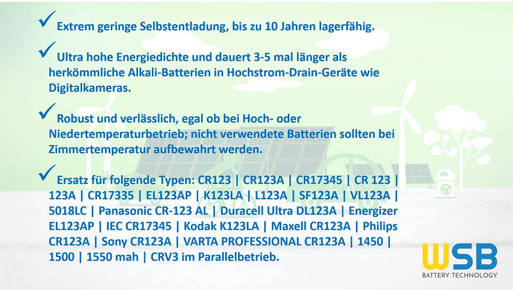 PATONA Akku CR123A 16340 Zelle Li-Ion 3,7V 700mAh