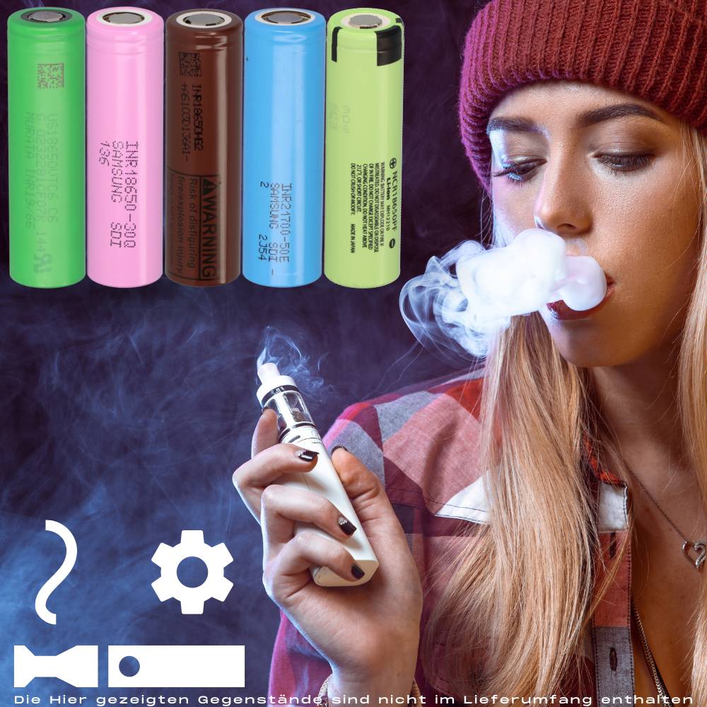 4x LG INR18650-MJ1 3,7V 3500mAh 10A unprotected flat Top + 2x Akkubox