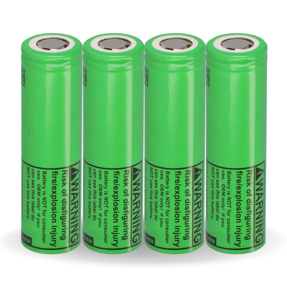 4x LG INR18650-MJ1 3,7V 3500mAh 10A unprotected flat Top