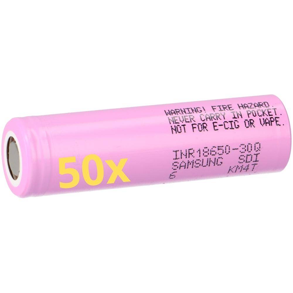 50x Samsung INR18650-30Q 18650 Akku 3,6V 3000mAh 15A