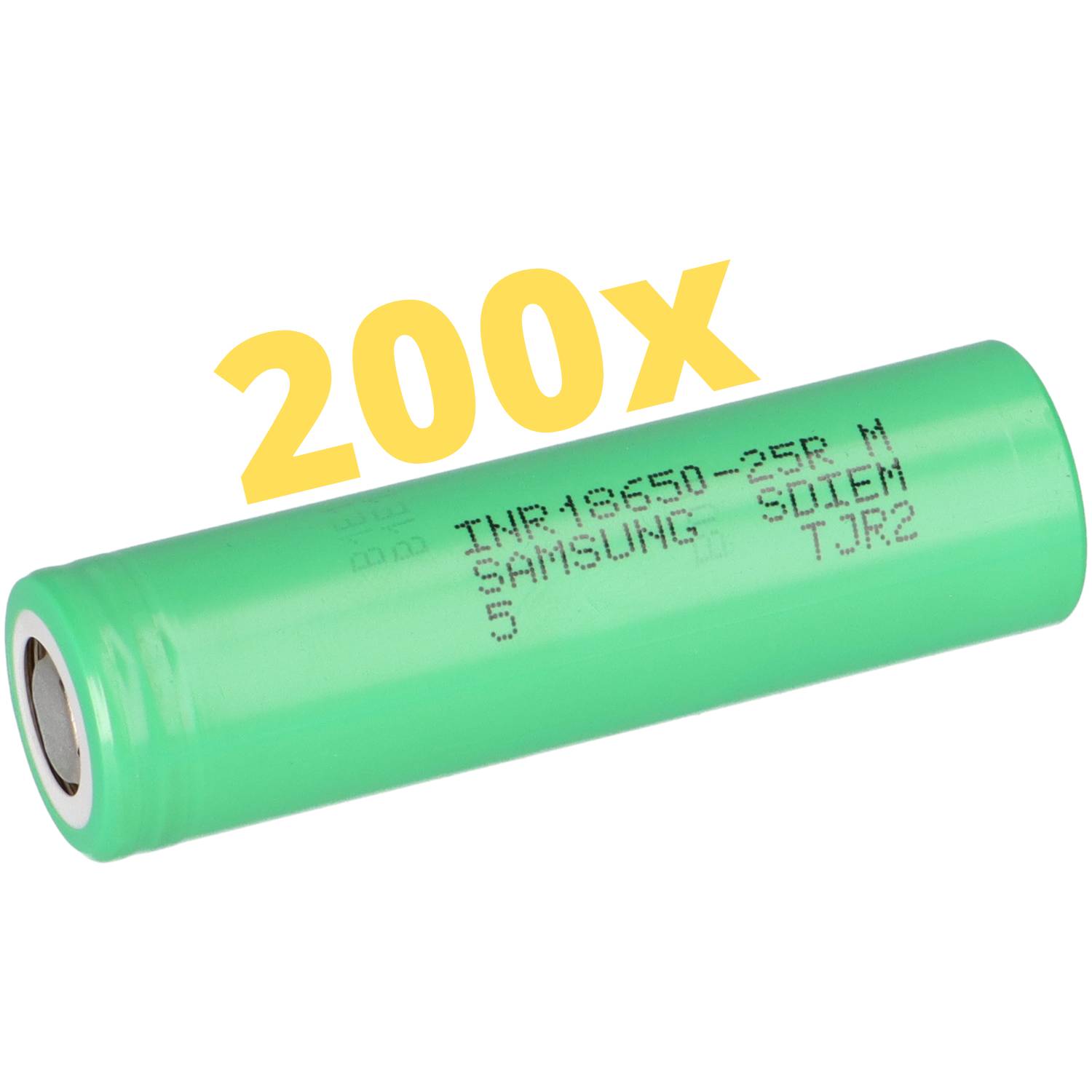 200x Samsung INR18650-25R 18650 Akku 3,6V 2500mAh 20A Flat Top