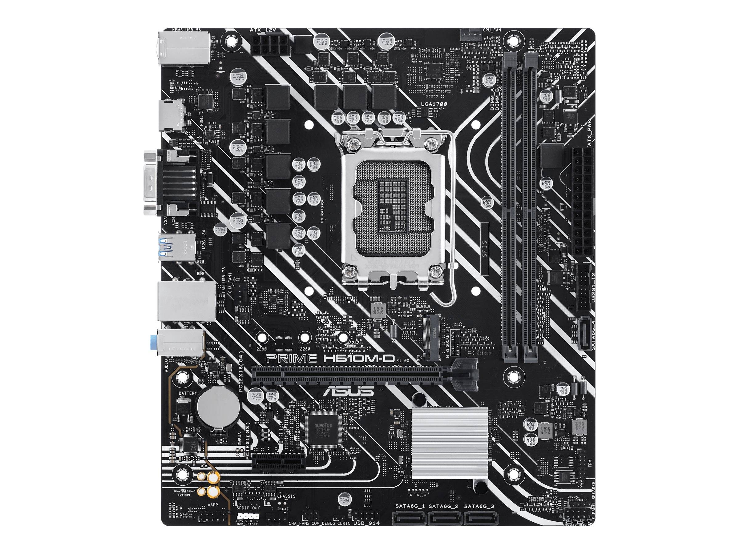 ASUS PRIME H610M-D - Motherboard - micro ATX - LGA1700-Sockel - H610 Chipsatz - USB 3.2 Gen 1 - Gigabit LAN - Onboard-Gr
