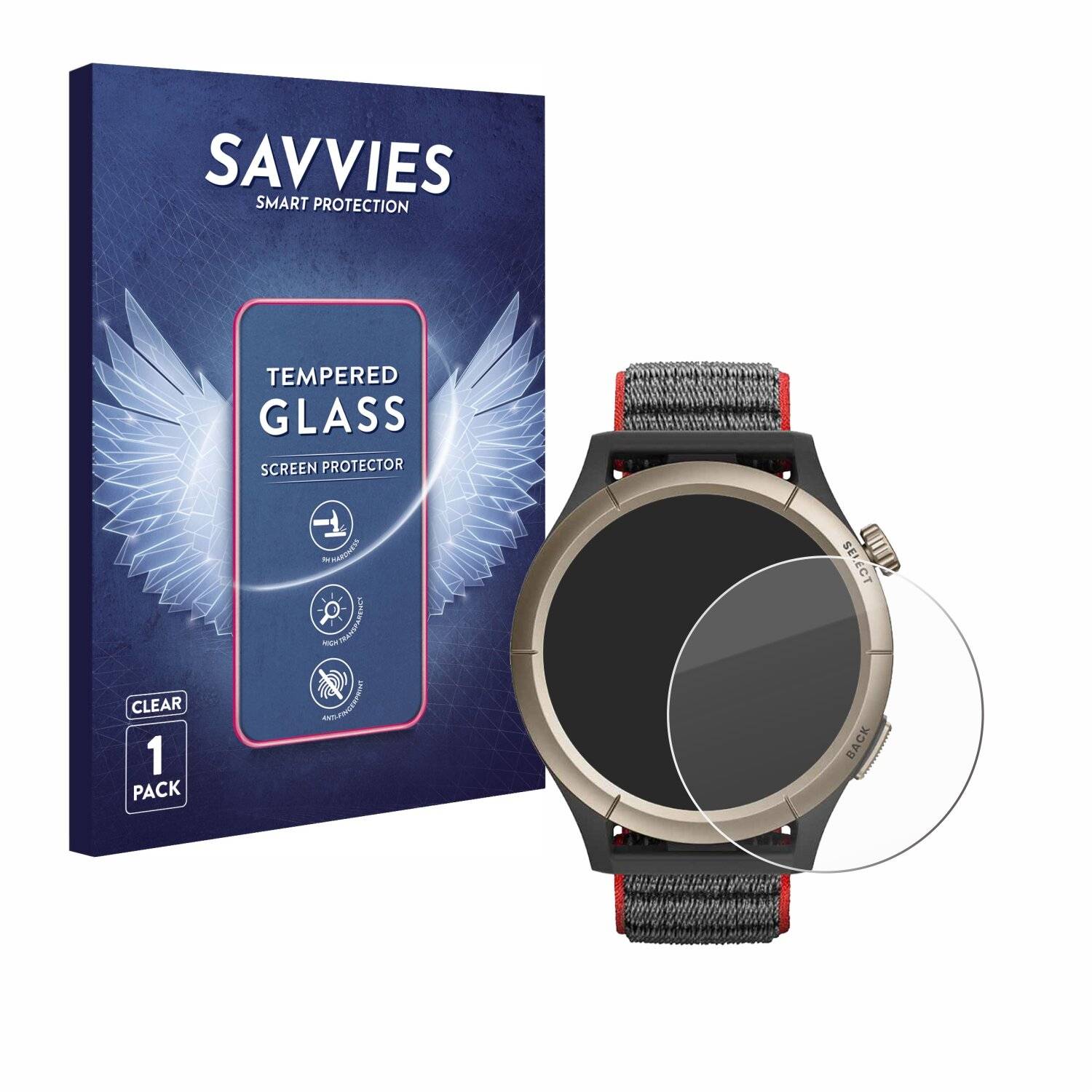 Savvies Clear Schutzglas für Huami Amazfit Cheetah