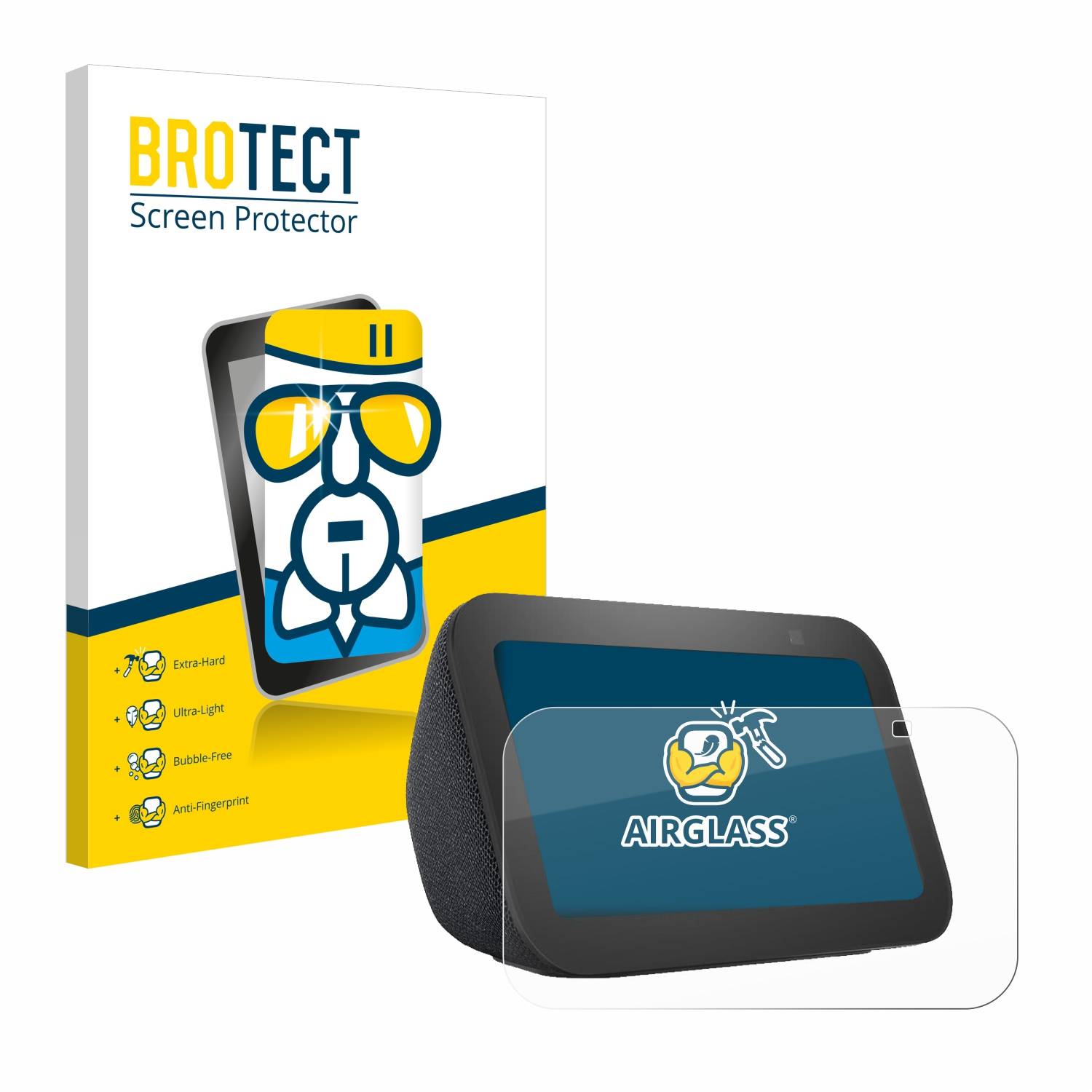 BROTECT AirGlass Glas Panzer-Folie für Amazon Echo Show 5 (3. Gen.) - Schutzglas