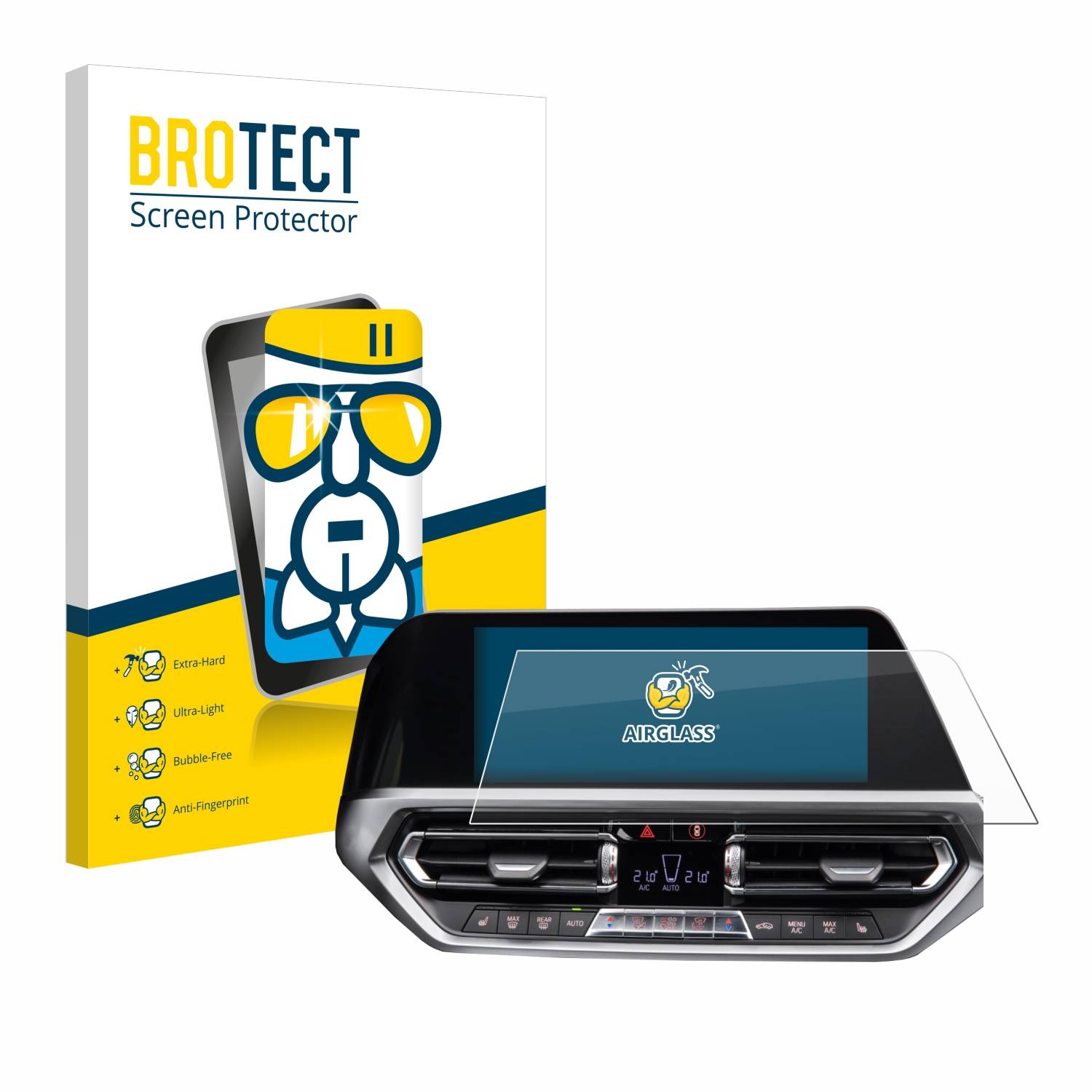 BROTECT AirGlass Glas Panzer-Folie für BMW 3 G20 2020 - Schutzglas