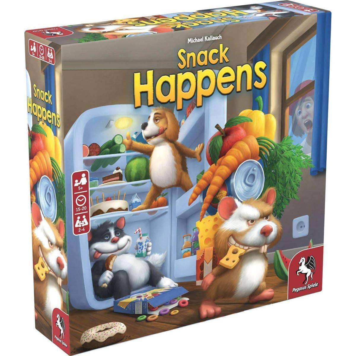 Snack Happens, Brettspiel, für 2-4 Spieler, ab 5 Jahren (DE-Ausgabe)