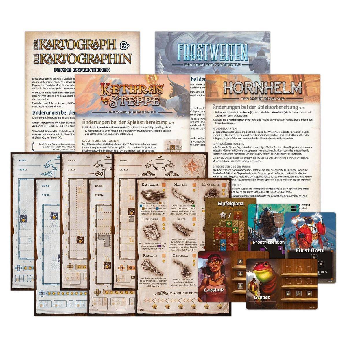 51314G - Der Kartograph & Die Kartographin: Ferne Expeditionen, Kartenspiel, 1-100 Sp., 10+
