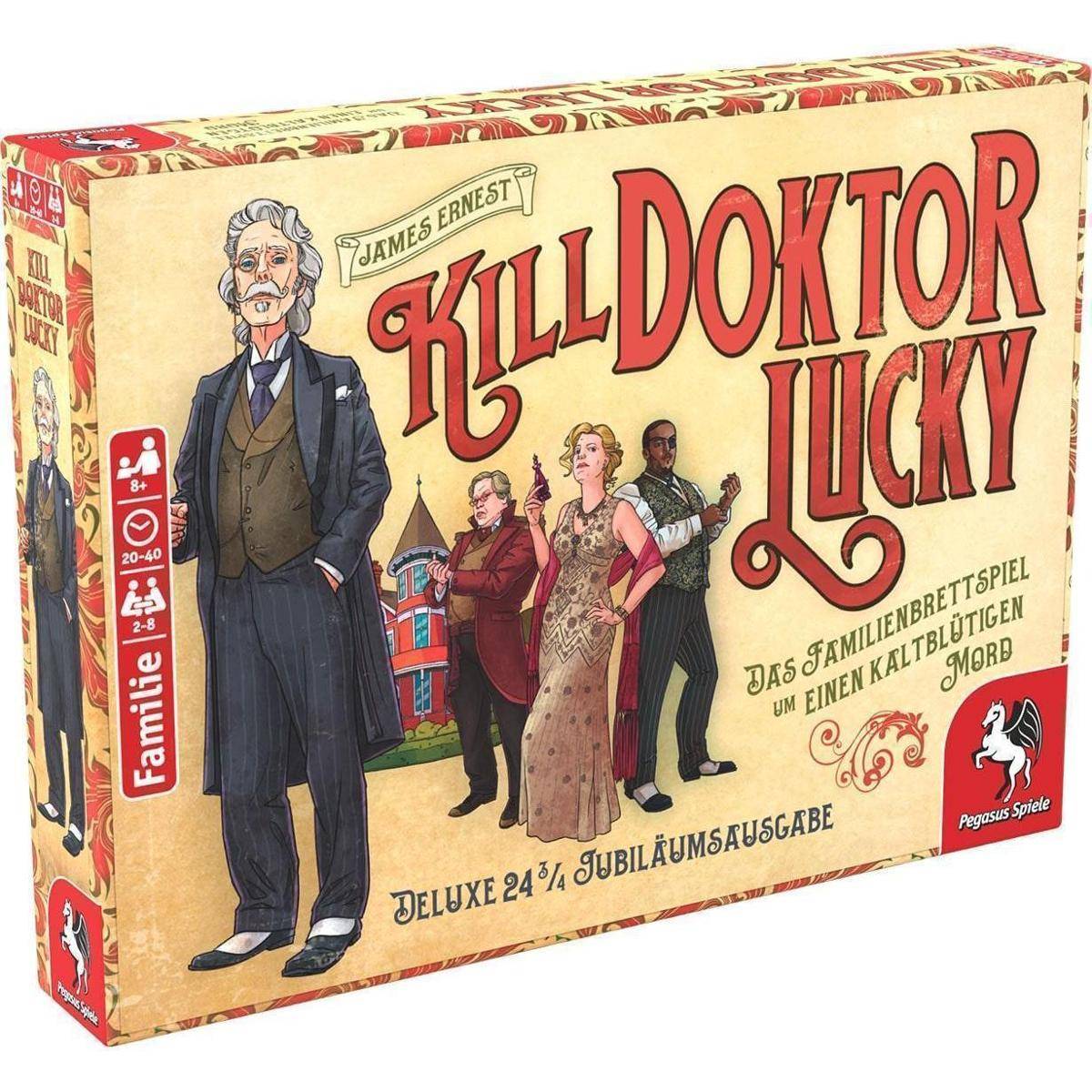 Kill Doktor Lucky, Brettspiel, für 2-8 Spieler, ab 8 Jahren (DE-Ausgabe)