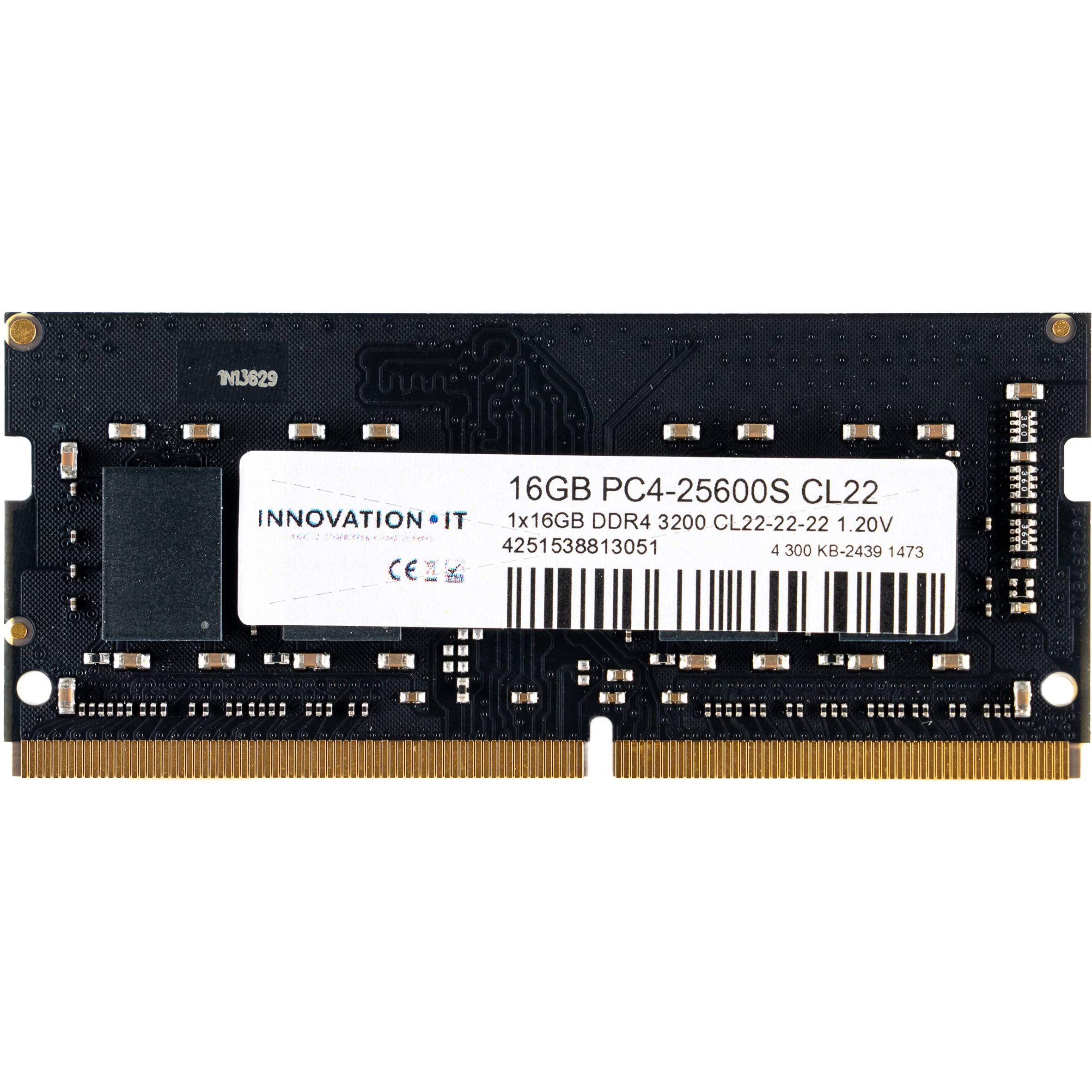Ein 16GB DDR4-Laptop-Speichermodul mit der Bezeichnung „PC4-25600S CL22