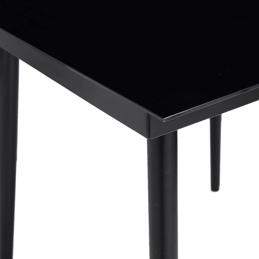 vidaXL Garten-Esstisch Schwarz 80x80x74 cm Stahl und Glas