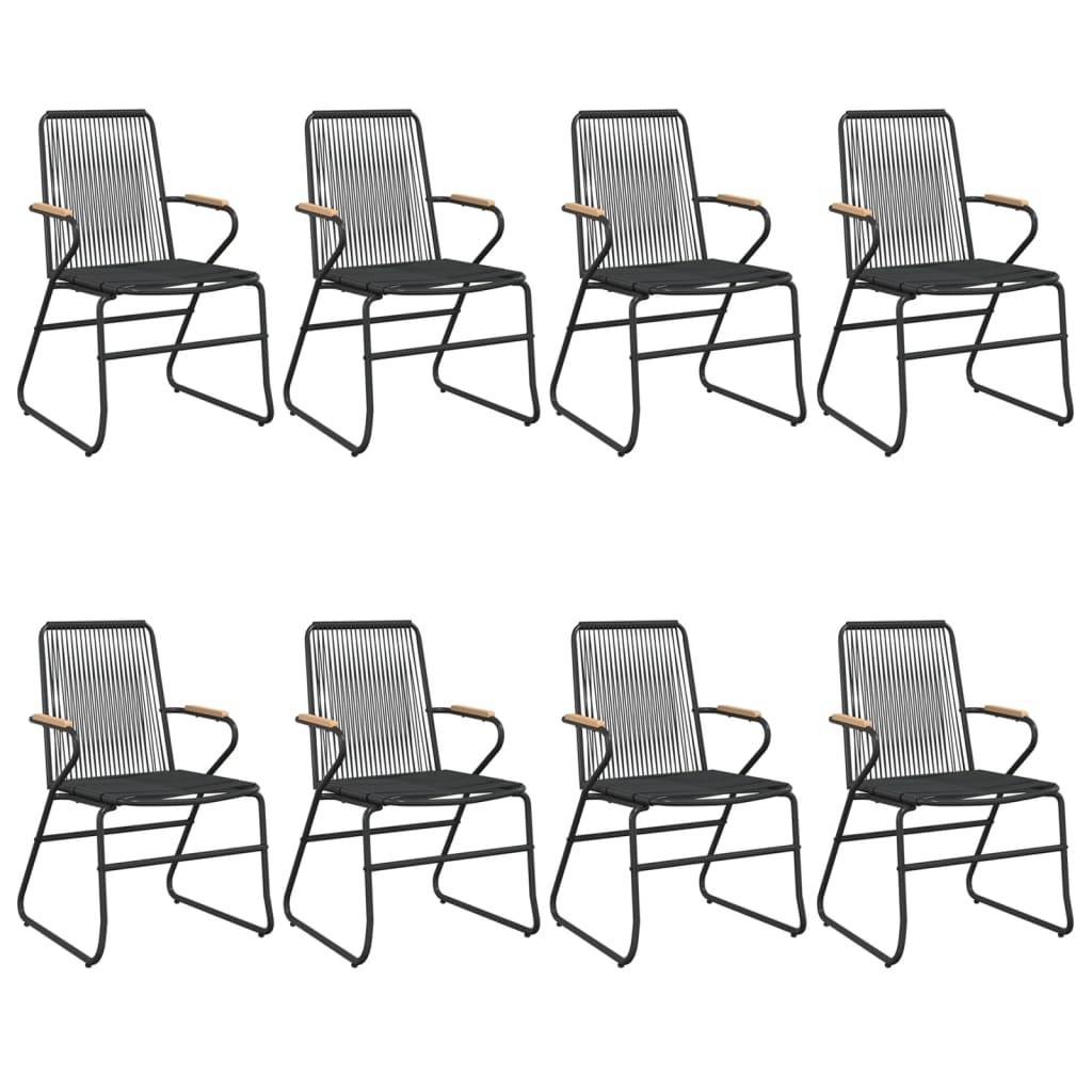 vidaXL 9-tlg. Garten-Essgruppe Schwarz PVC Rattan