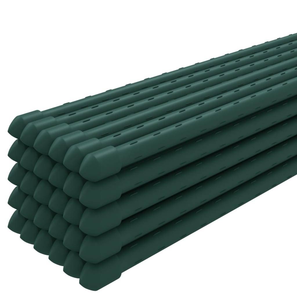 vidaXL Pflanzenstützen 30 Stk. Grün 115 cm Stahl