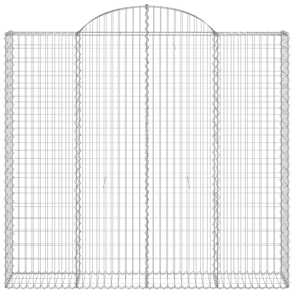 vidaXL Gabionen mit Hochbogen 7 Stk. 200x50x180/200cm Verzinktes Eisen