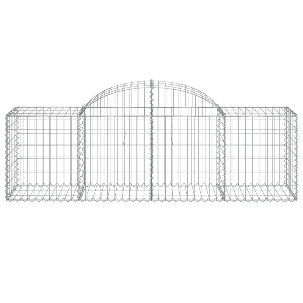 vidaXL Gabionen mit Hochbogen 50 Stk. 200x50x60/80 cm Verzinktes Eisen