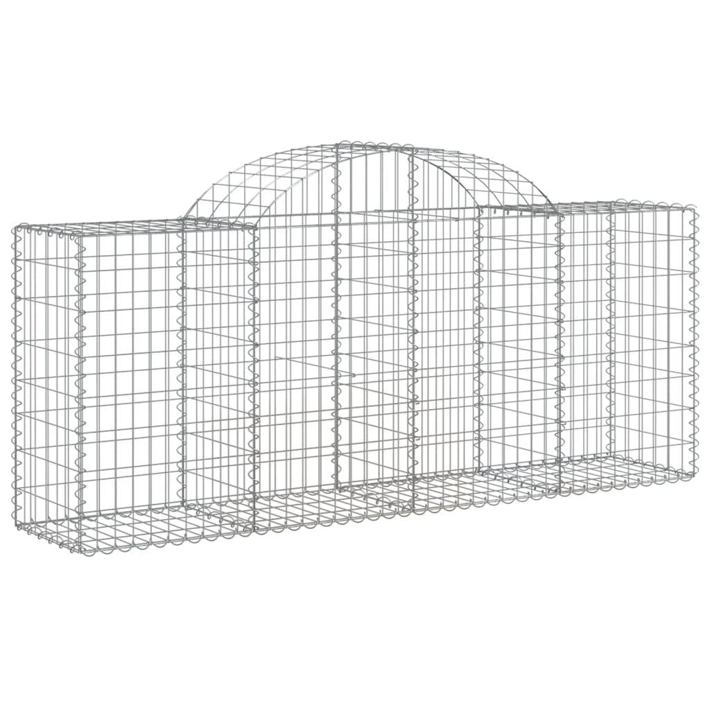 vidaXL Gabionen mit Hochbogen 12 Stk. 200x50x80/100cm Verzinktes Eisen
