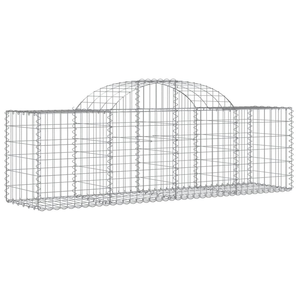 vidaXL Gabionen mit Hochbogen 50 Stk. 200x50x60/80 cm Verzinktes Eisen