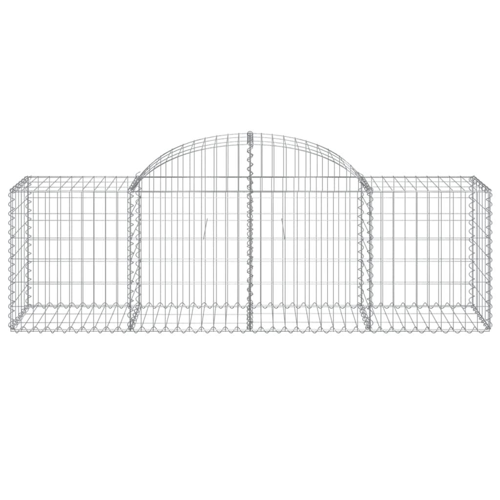 vidaXL Gabionen mit Hochbogen 5 Stk. 200x50x60/80 cm Verzinktes Eisen
